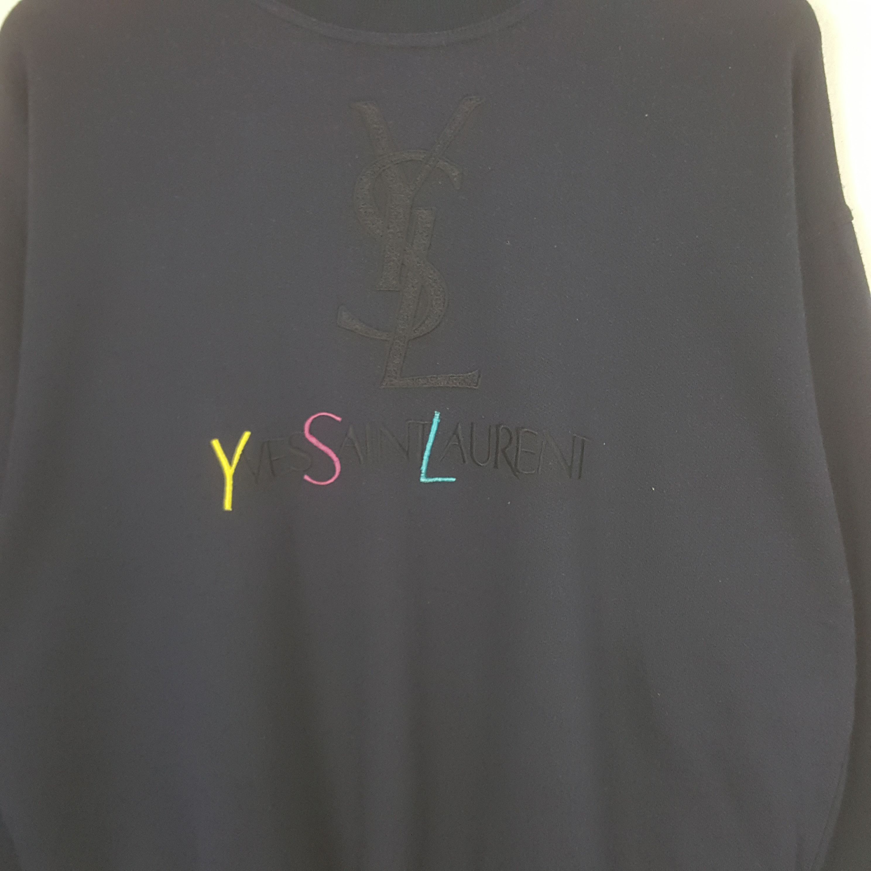 Yves Saint Laurent Vintage Yves Saint Laurent Embroidery Logo Sweatshirt Size US M / EU 48-50 / 2 - 2 Thumbnail