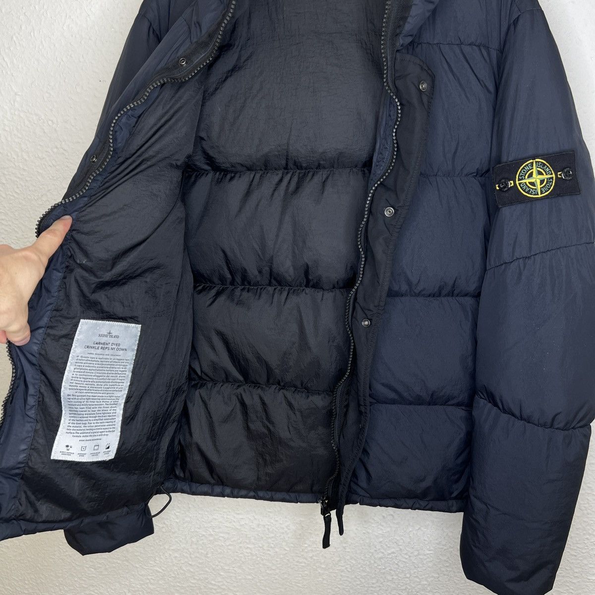 Stone Island Stone Island Puffer Goose Down Jacket Nylon Navy Badge Logo Size US L / EU 52-54 / 3 - 8 Thumbnail
