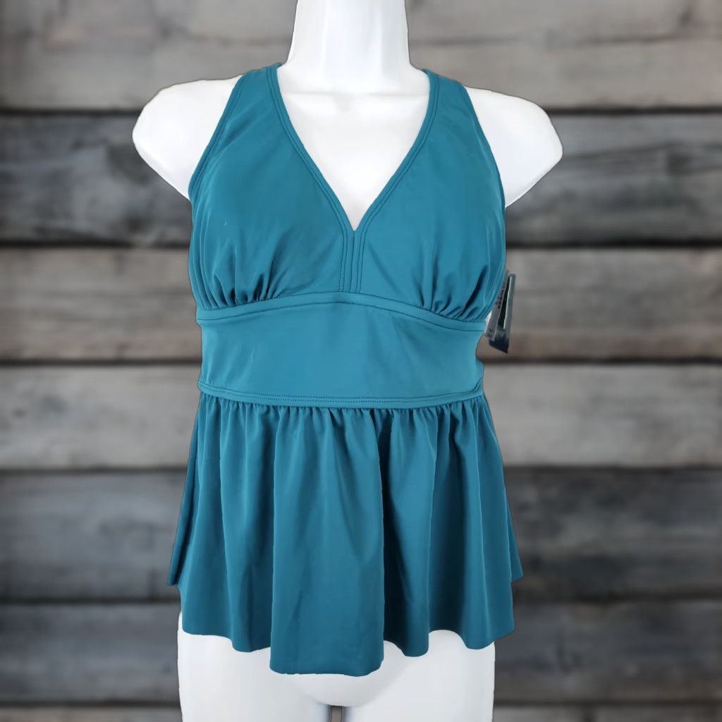 Vintage American Beach x Maurices Womens Tankini Top Sz Large Teal Size L / US 10 / IT 46 - 1 Thumbnail