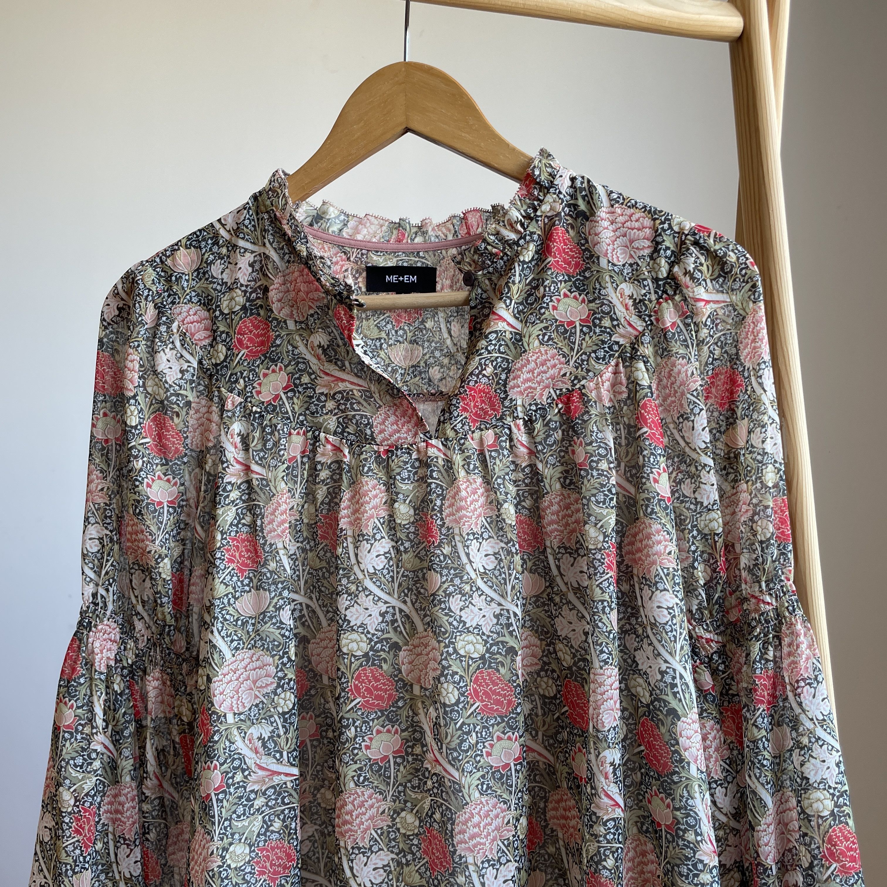 ME+EM Me+Em Floral Meadow Long Sleeve Blouse Size UK 8 Size S / US 4 / IT 40 - 3 Thumbnail