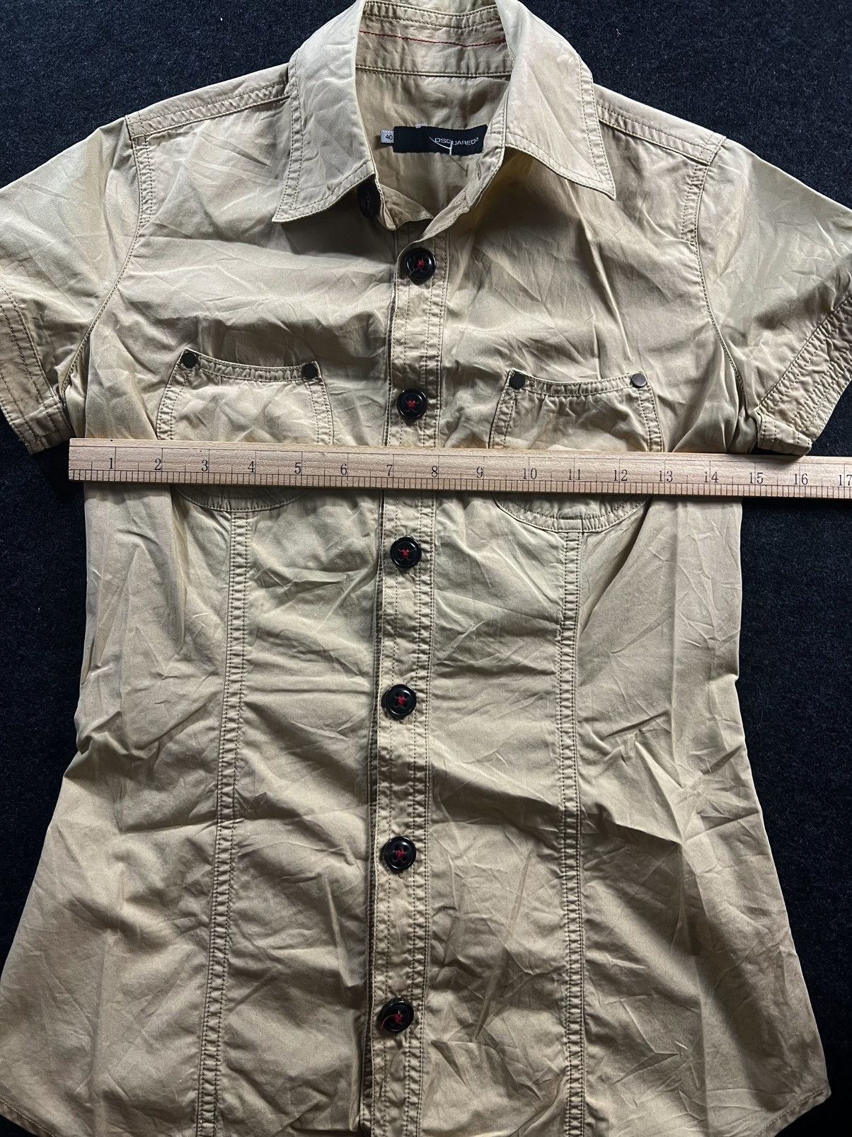 Dsquared2 Dsquared2 Y2K Khaki Beige Mini Dress Button Up Vintage Size S / US 4 / IT 40 - 5 Thumbnail