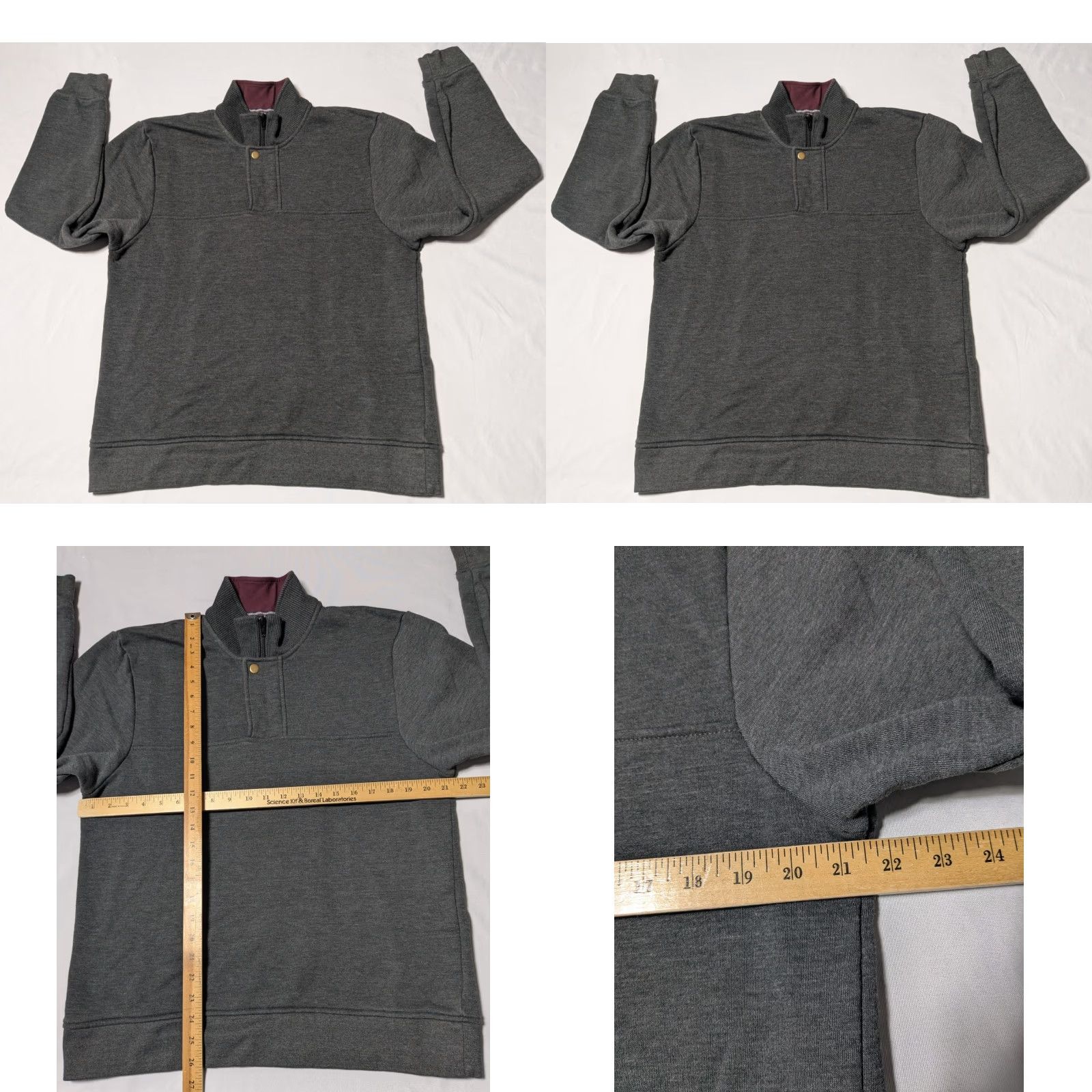 Orvis ORVIS Men Medium Gray Cotton Blend 1/4 Zip Signature Fleece Lined Sweatshirt Size US M / EU 48-50 / 2 - 8 Thumbnail