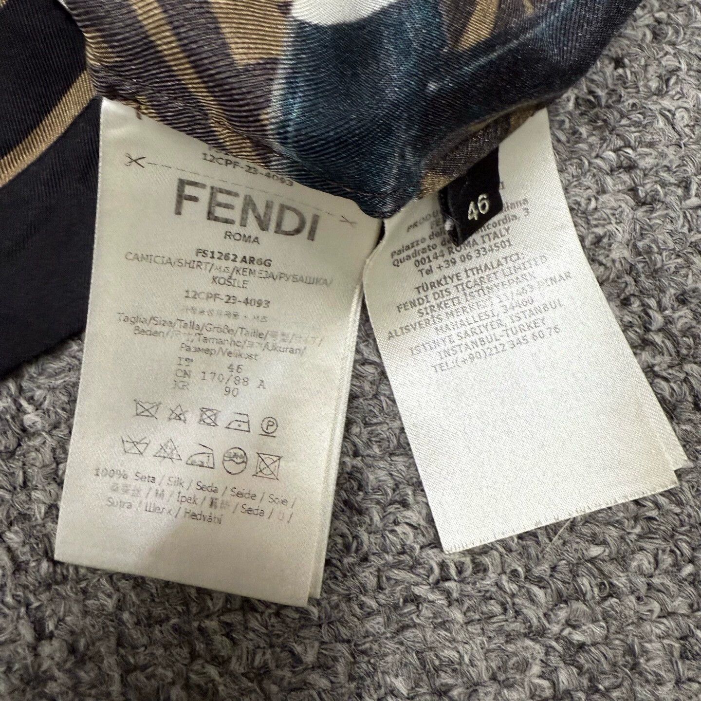 Fendi Fendi Double F Print LS Silk Shirt 46 9/10 hole Size US S / EU 44-46 / 1 - 5 Thumbnail