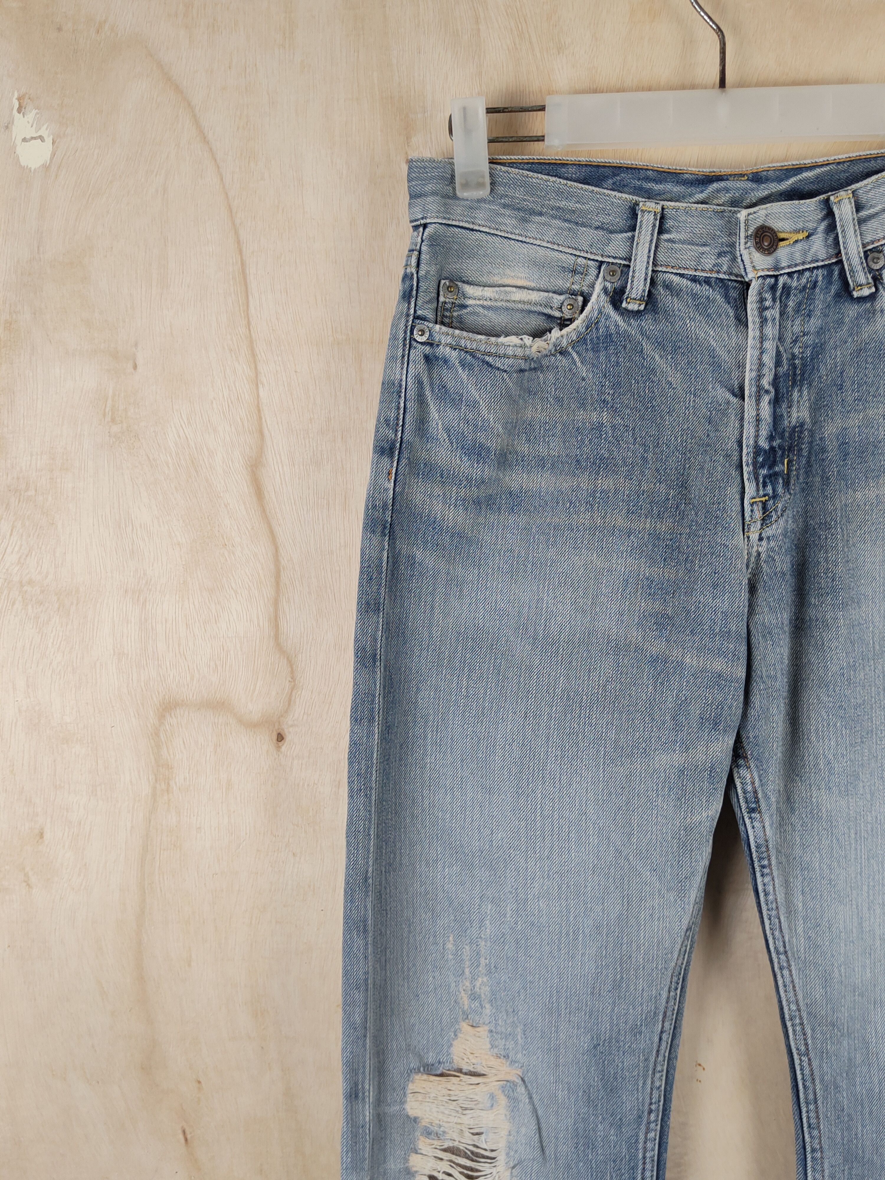 Japanese Brand Pbi Blue Faded Distressed Ripped Jeans #S2474 Size 29" - 3 Thumbnail