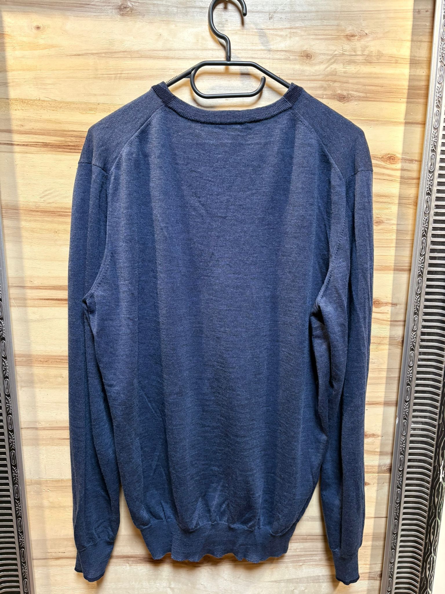 Etro ETRO Navy V-Neck Wool Sweater XL Made in Italy Size US XL / EU 56 / 4 - 5 Thumbnail