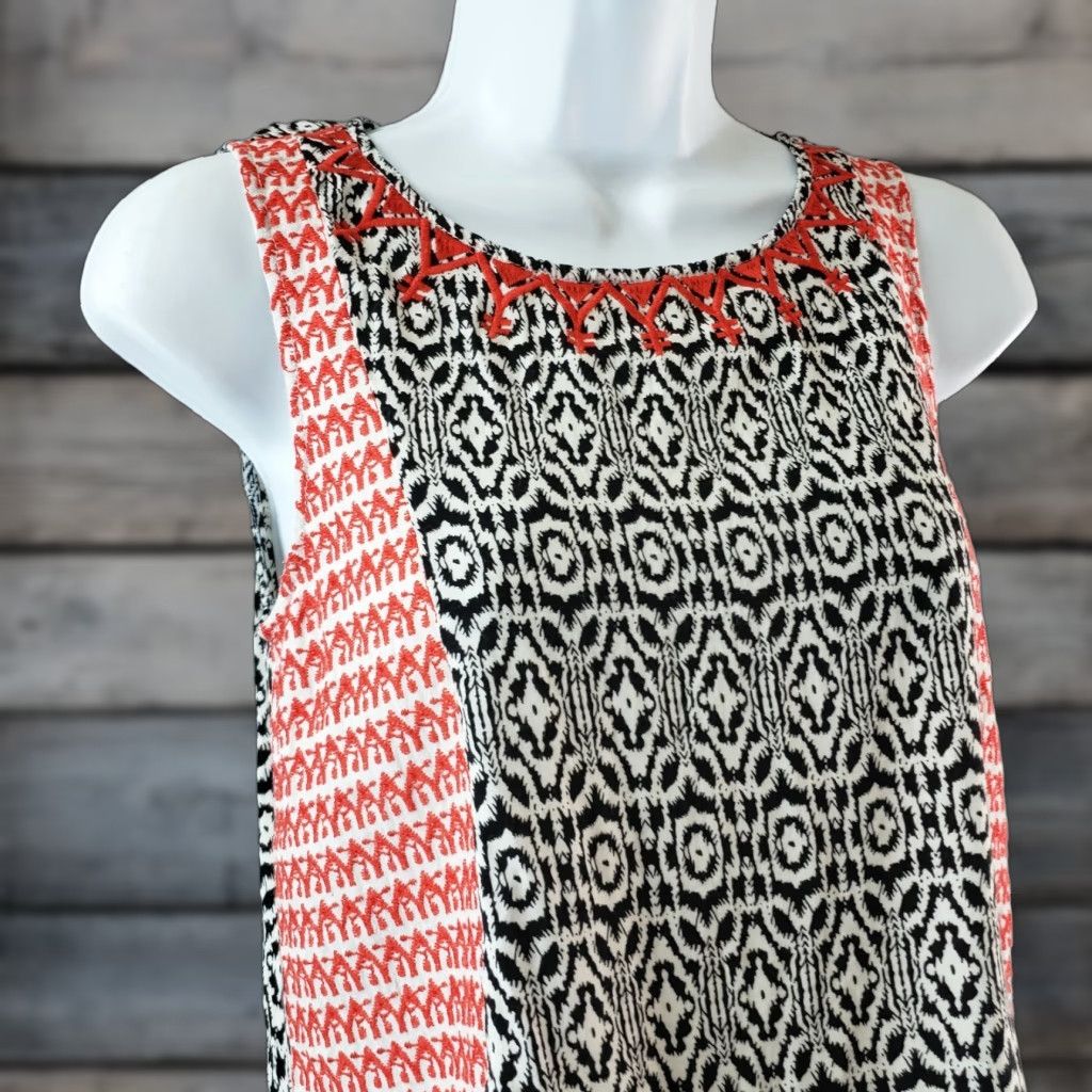 Vintage VINTAGE THML Womens Tank Top XS Black Red Embroidered Rayon Shirt Womens XS Black Embroidered Tank Top Size XS / US 0-2 / IT 36-38 - 1 Thumbnail