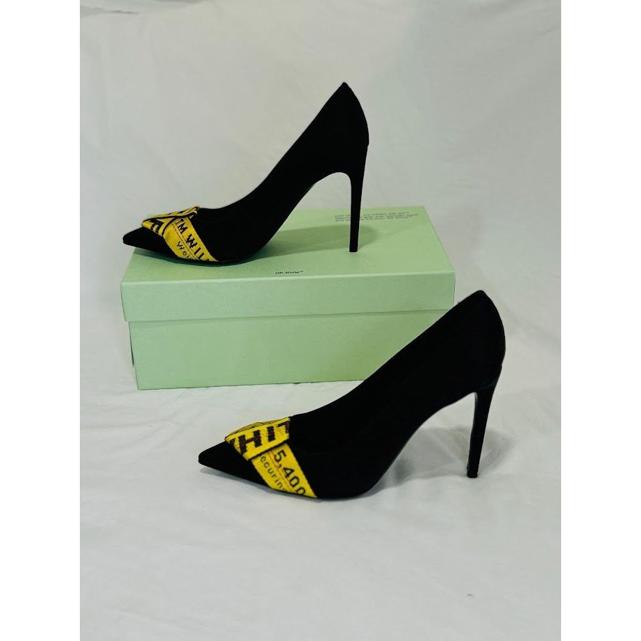 Off-White o1rshd1 Commercial Bow Pumps in Black / Yellow Size US 10.5 / IT 40.5 - 5 Thumbnail