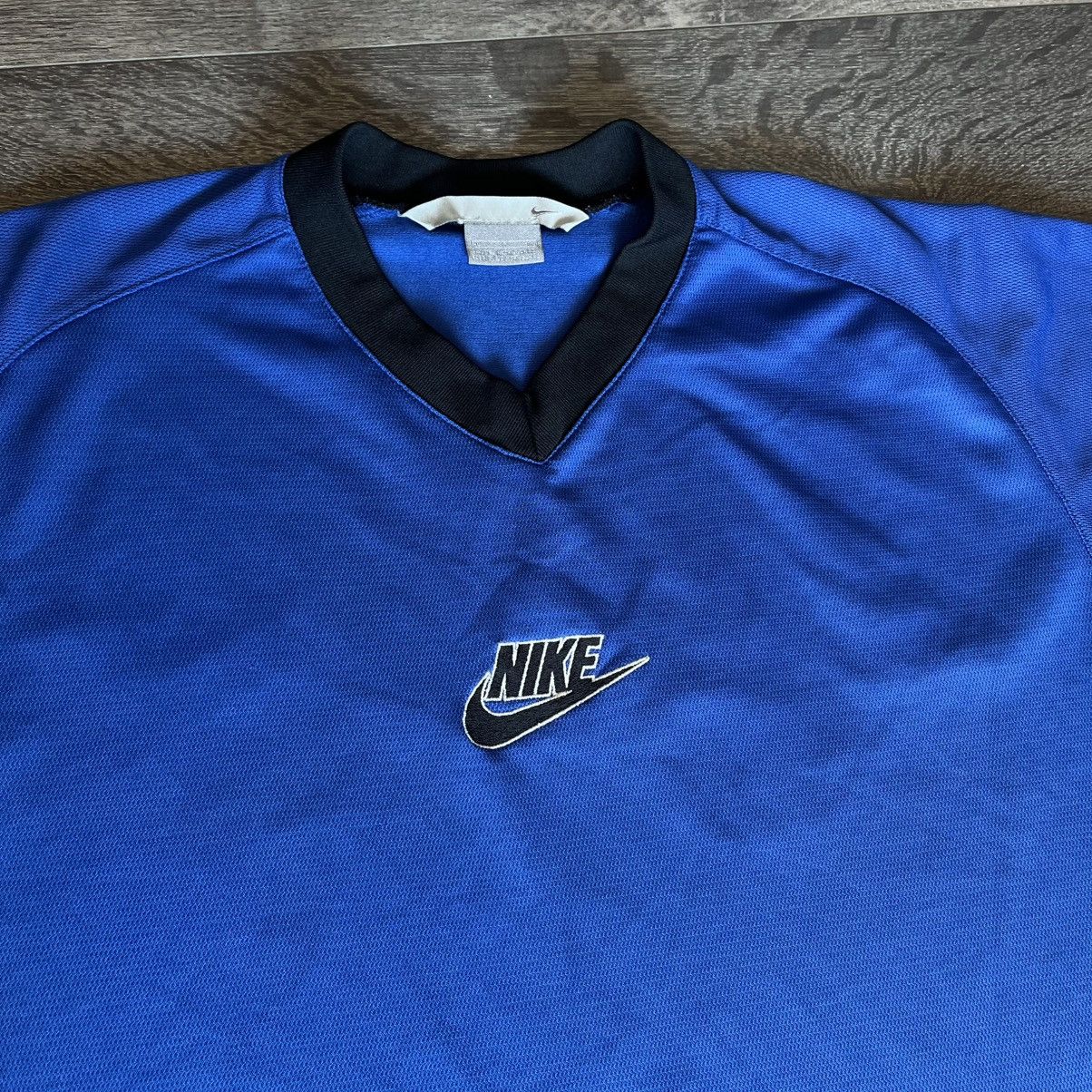 Nike Vintage 2000s Nike Center Swoosh Logo Soccer Jersey Dri Fit Size US L / EU 52-54 / 3 - 3 Thumbnail