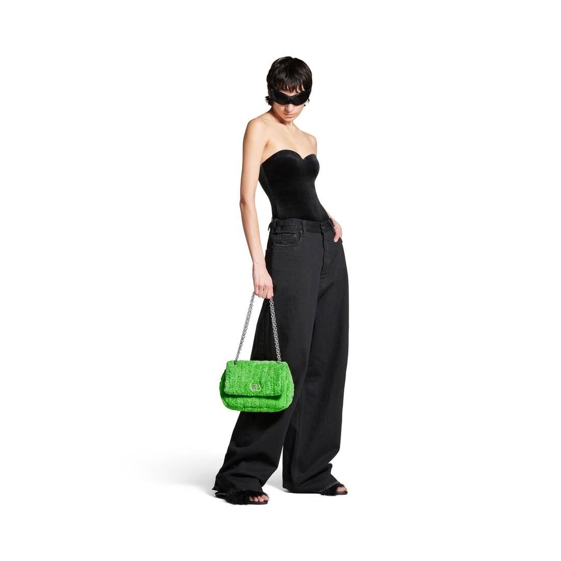 Balenciaga o1mt1gz0125 Size: OS / Monaco Mini Bag Quilted Towel Fabric Size ONE SIZE - 2 Thumbnail