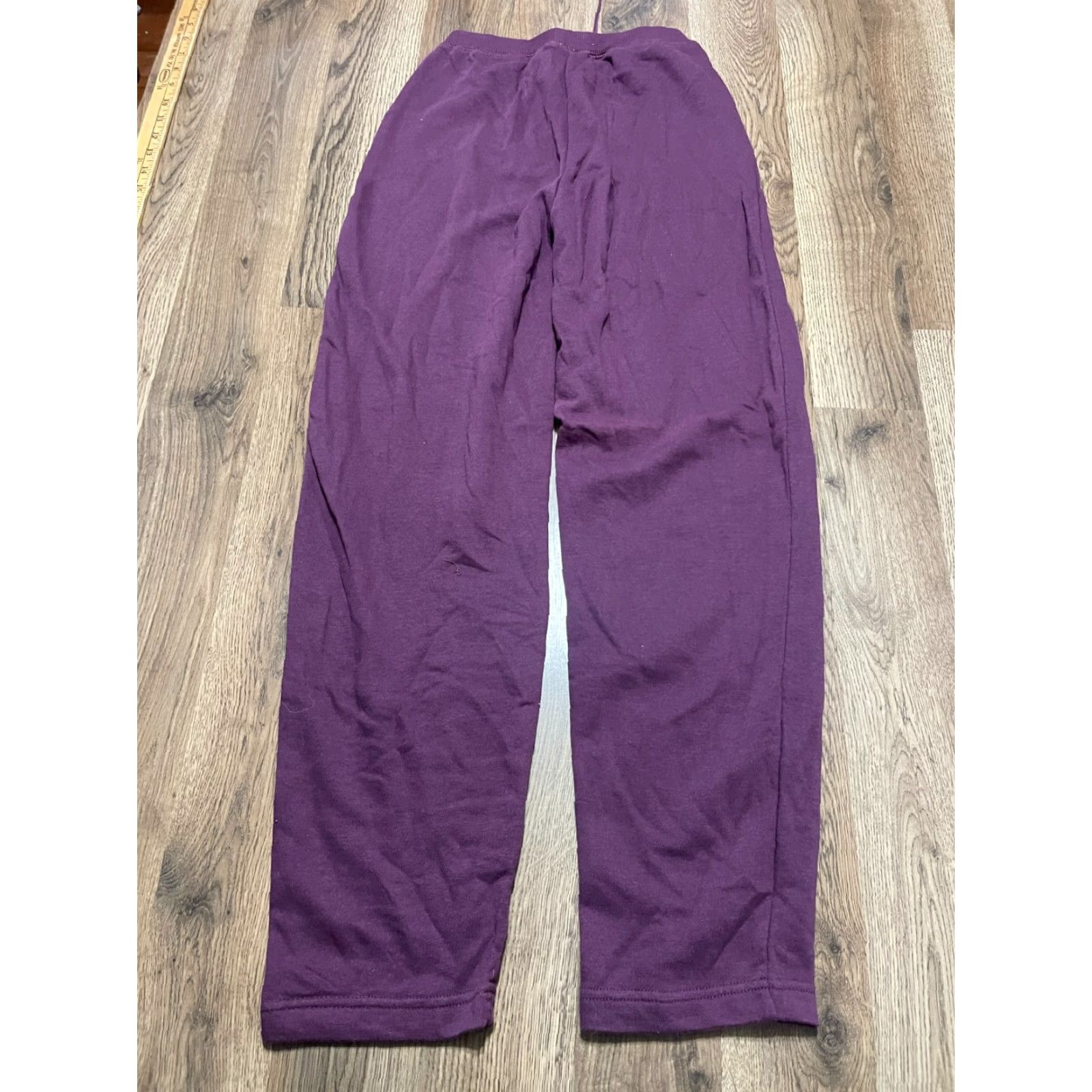 Vintage LAT Pants Women's Small Purple Sweatpants Tie Waist Pants Size 28" / US 6 / IT 42 - 2 Thumbnail