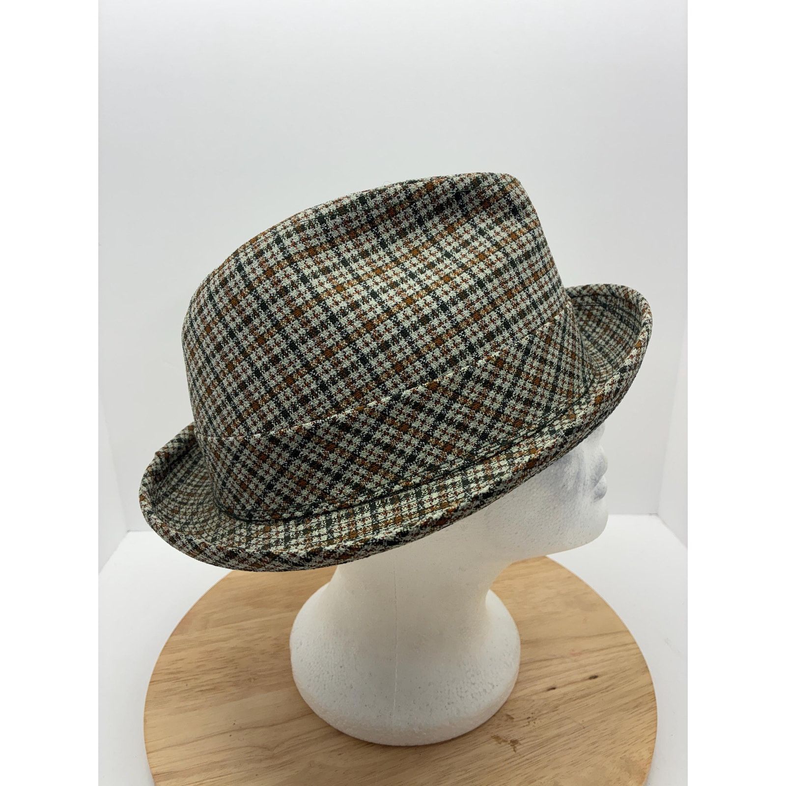 Other Vintage Jordan Marsh Plaid Hat S/M | Feather Trim Brimmed Size ONE SIZE - 7 Thumbnail