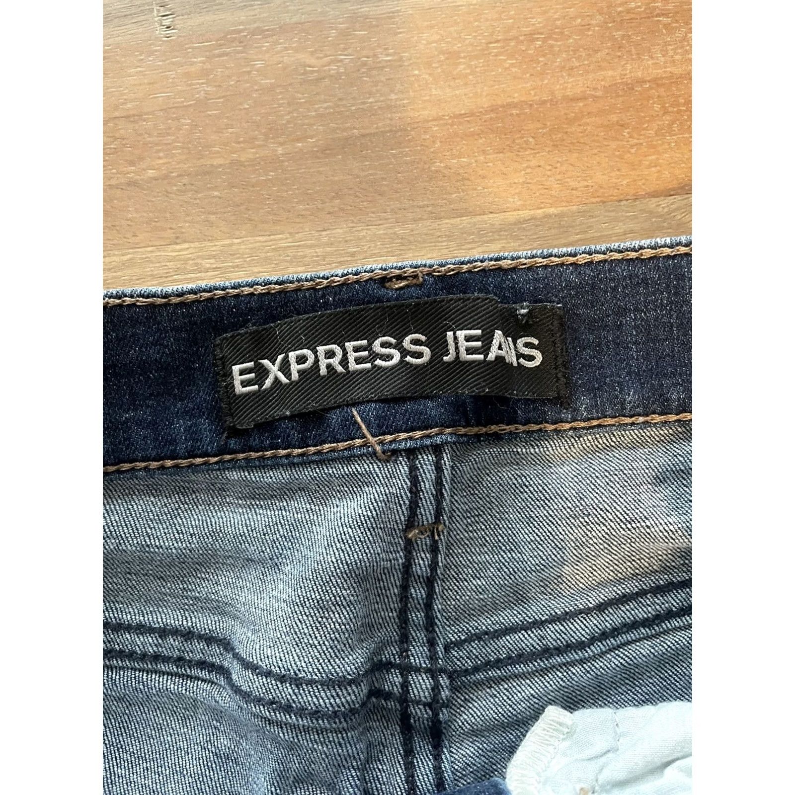 Express Express Jeans Womens 4 28x25 Mia Mid Rise Ankle Cuff Distressed Skinny Denim Jeans Size 28" / US 6 / IT 42 - 3 Thumbnail