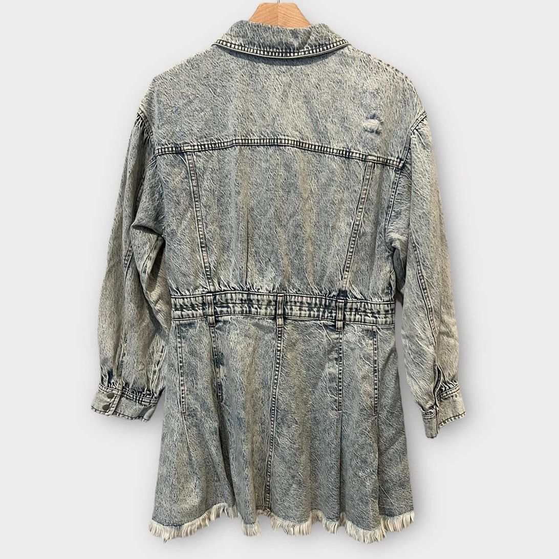 Free People FREE PEOPLE Chain Of Command Denim Minidress Size Large Size L / US 10 / IT 46 - 3 Thumbnail