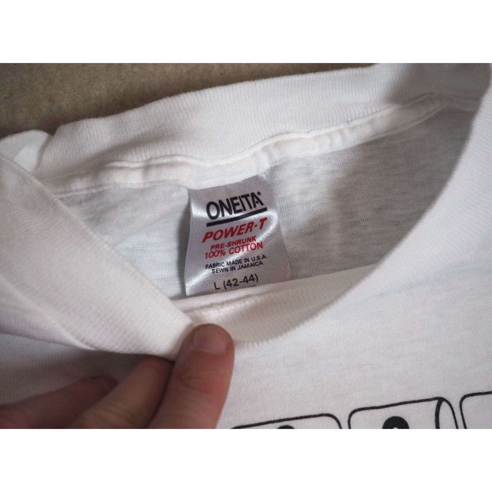 Vintage VTG 80s Oneita Talking T French Travel Art Tourist White Tee T-Shirt Mens M Size US M / EU 48-50 / 2 - 6 Thumbnail