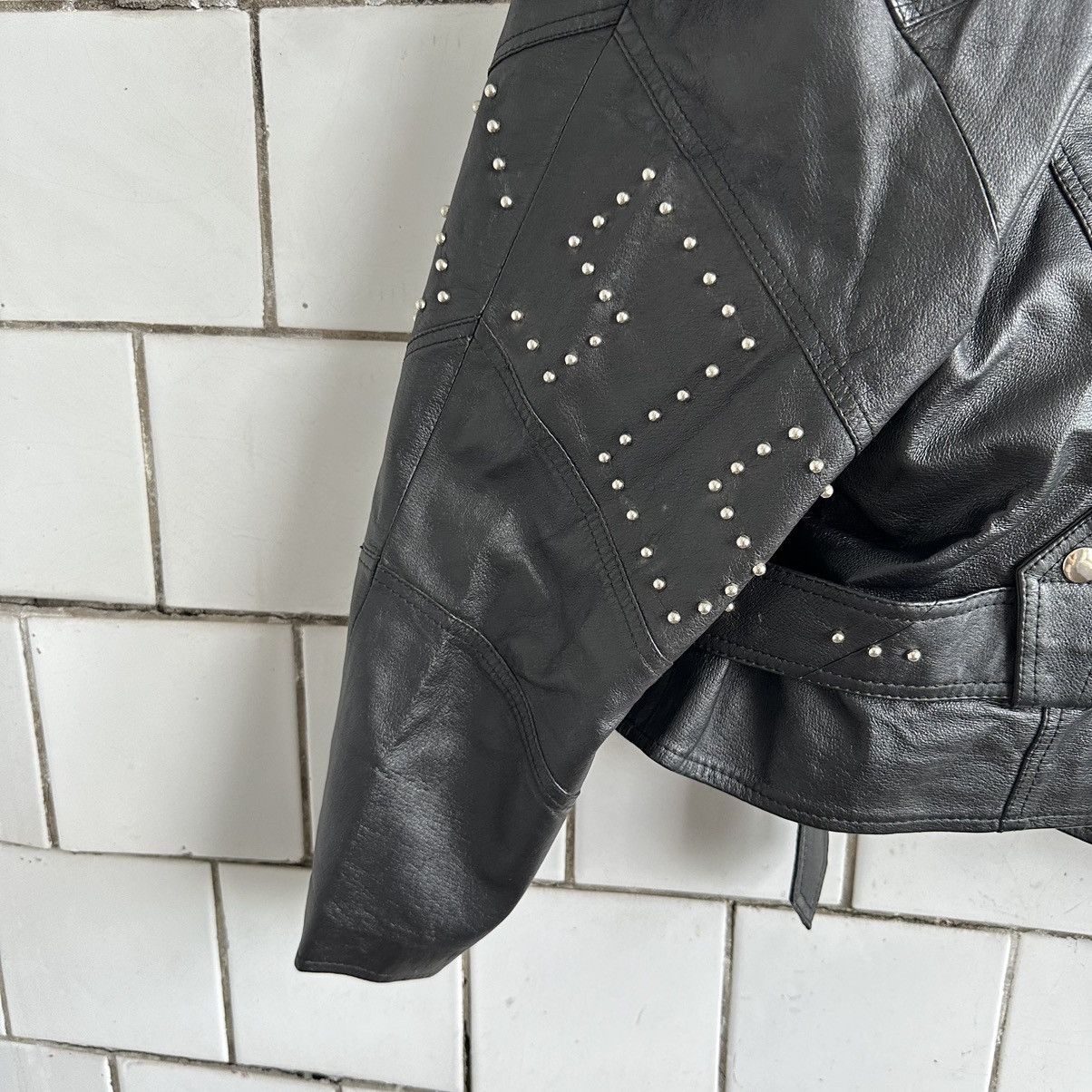 Japanese Brand × Vintage Vintage Japanese Style Moto Leather Jacket Style USA Y2K 90s Size S / US 4 / IT 40 - 10 Thumbnail