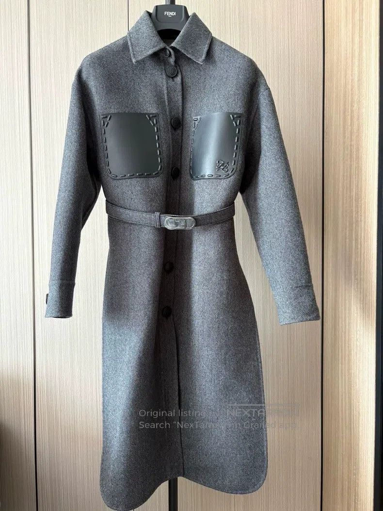 Fendi Fendi Women's Wool Coat Smoky Gray Size XS / US 0-2 / IT 36-38 - 1 Thumbnail