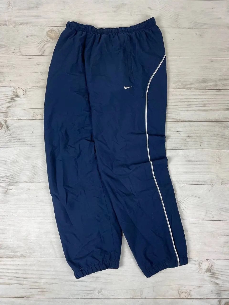 Nike Vintage Nike Track Pants 00s Striped Nylon Swoosh Y2K Baggy Size US 34 / EU 50 - 1 Thumbnail