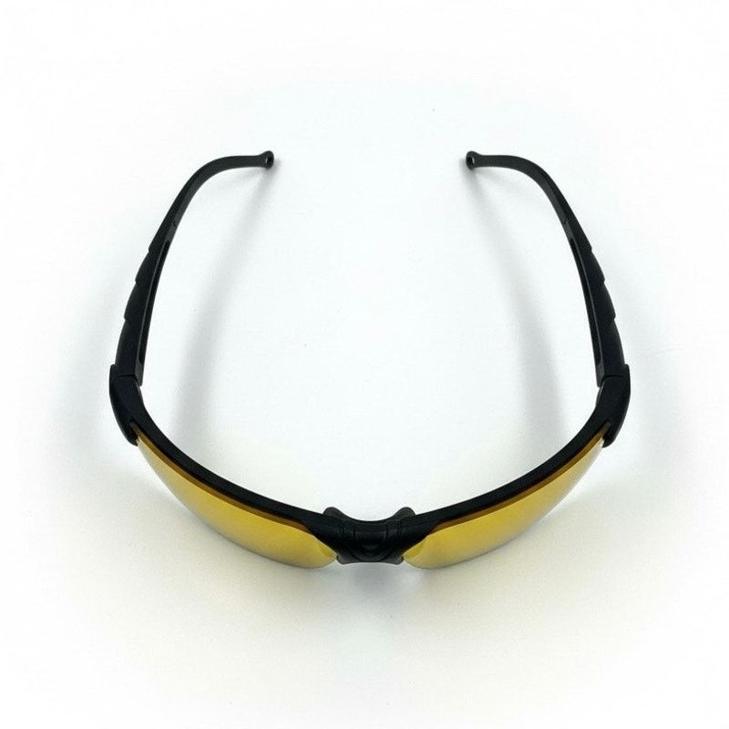 Other Shield Wraparound Black Frame Yellow Tinted Sunglasses Size ONE SIZE - 4 Thumbnail