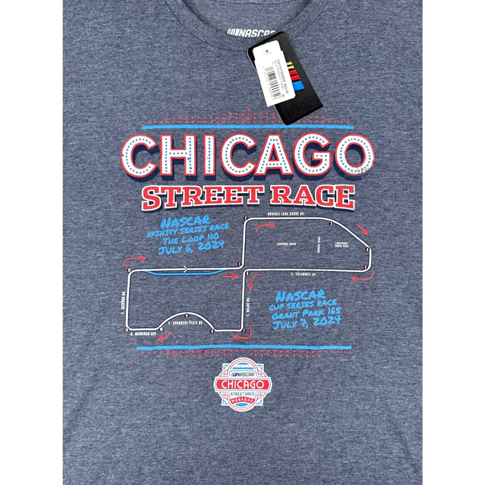 NASCAR Nascar Chicago Street Race 2024 Shirt Men XL Blue Logo Short Sleeve Crew T-Shirt Size US XL / EU 56 / 4 - 6 Thumbnail