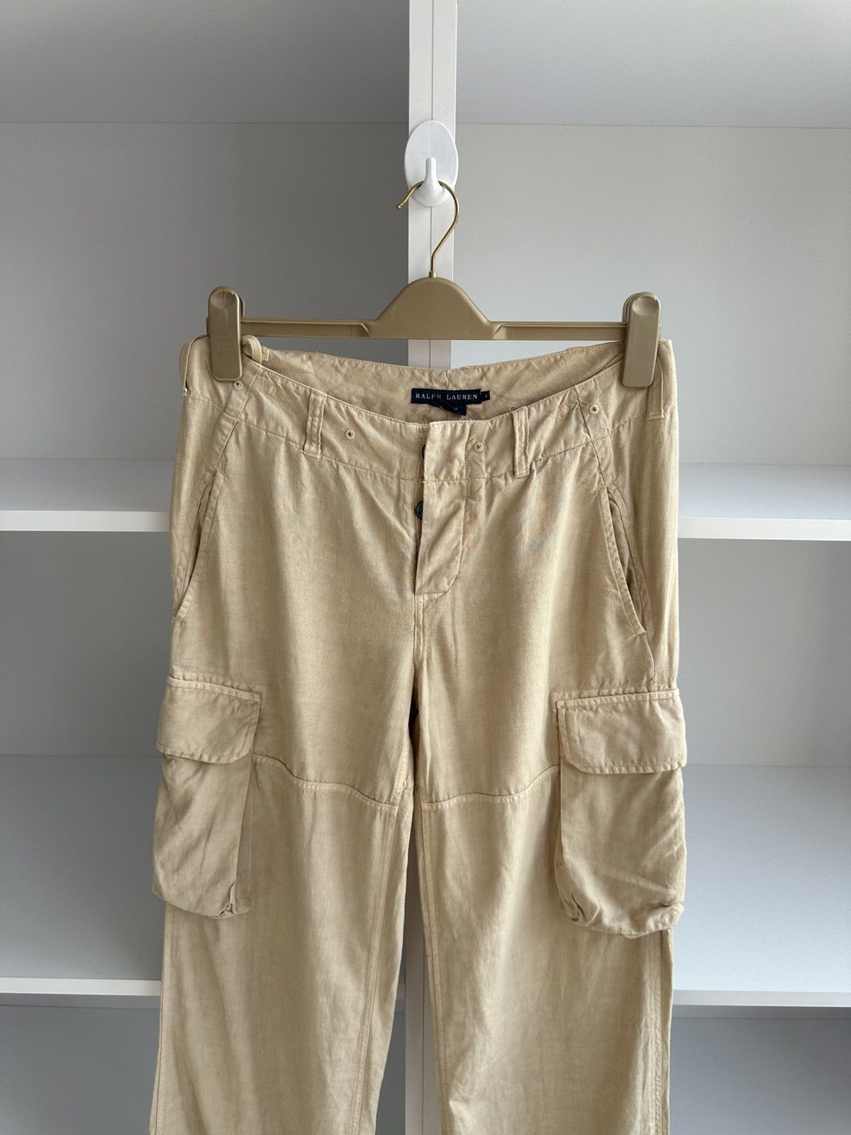Vintage Vintage Polo Ralph Lauren Woman Linen Cargo Pants Size 30" / US 8 / IT 44 - 3 Thumbnail