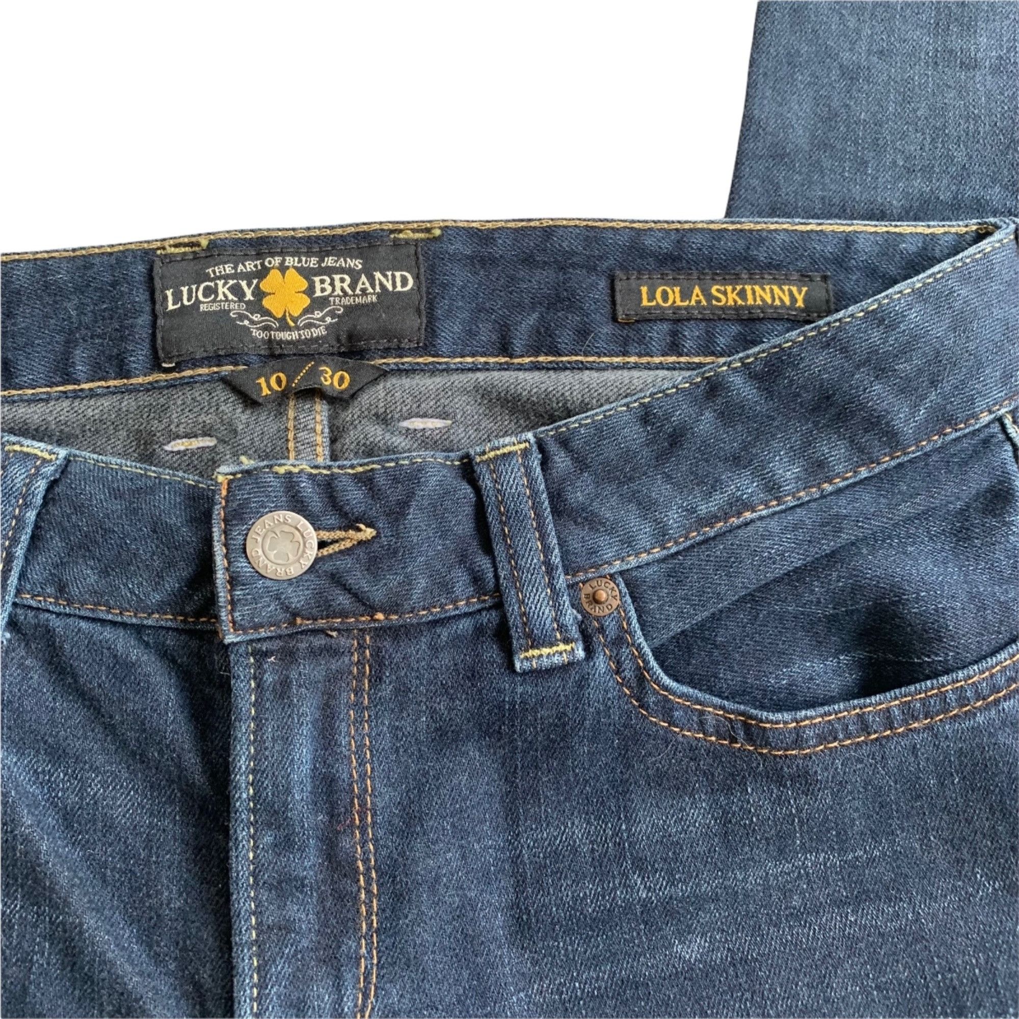 Lucky Brand Lucky Brand Halsted Lola Skinny Dark Wash Denim Jeans 10 Size 32" / US 10 / IT 46 - 2 Thumbnail