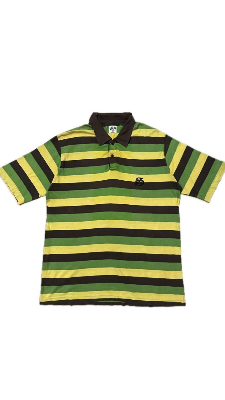 Stussy STUSSY STRIPED COLLAR TEE Size US M / EU 48-50 / 2 - 1 Thumbnail