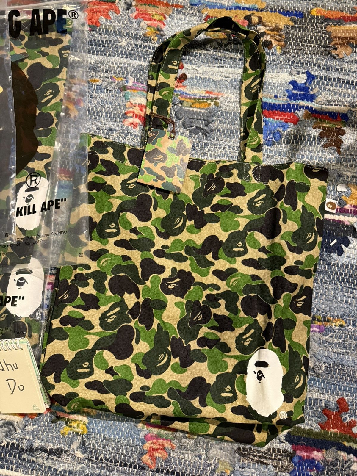 Bape A BATHNIG APE - ABC CAMO TOTE BAG - green Camo 1K80189010 Size ONE SIZE - 2 Thumbnail