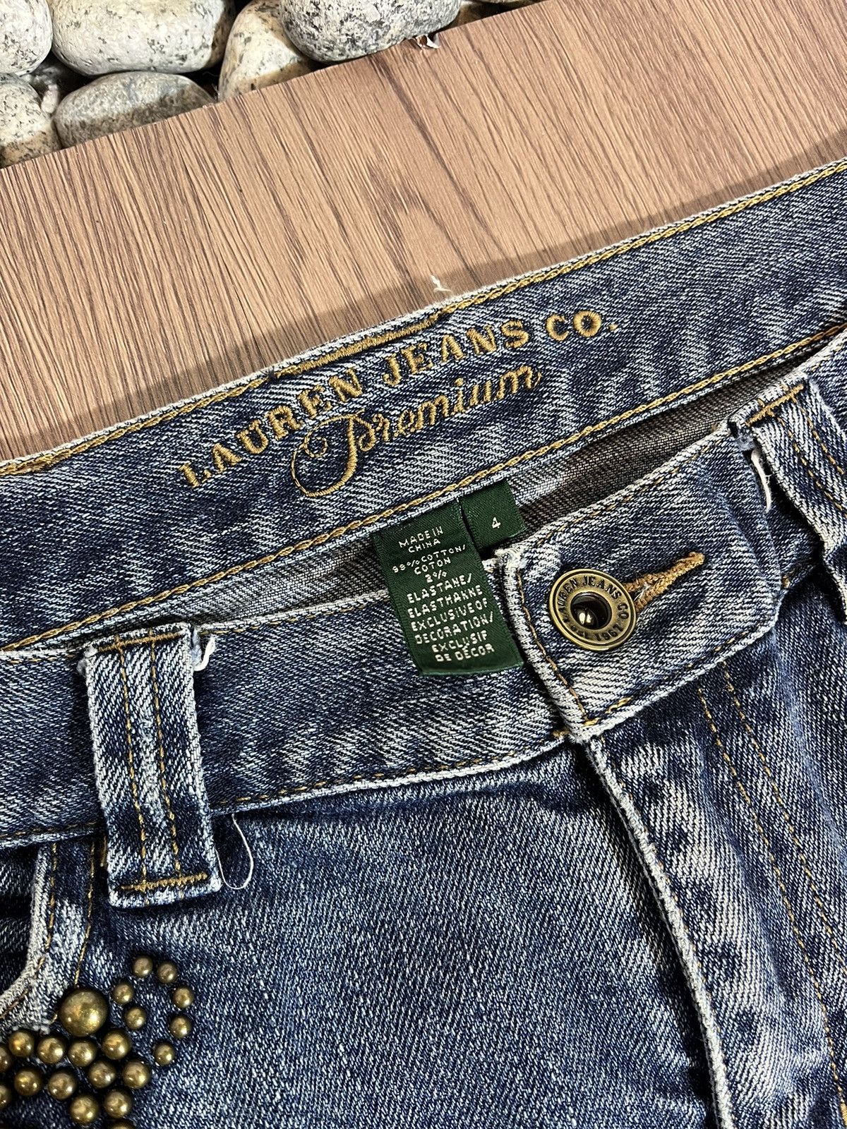 RRL Ralph Lauren × Vintage Washed vintage lauren by ralph lauren studded flare denim Size US 29 - 9 Thumbnail
