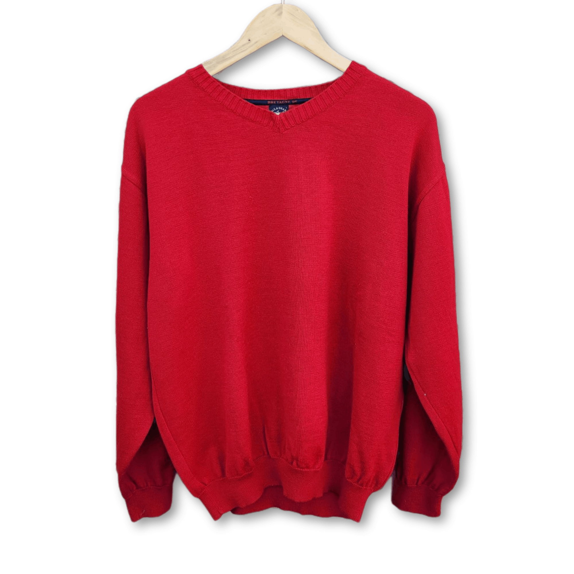 Supermelange Cool Touch Mens L Red V Neck Pullover