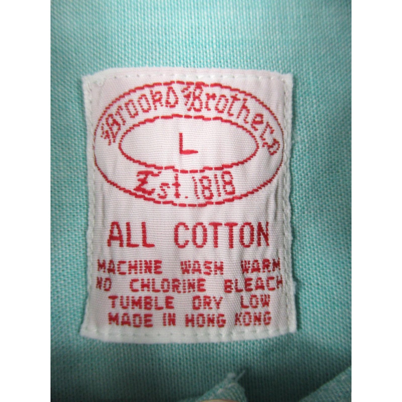 Brooks Brothers Brooks Brothers Shirt Mens Large Green Button Down Short Sleeve Cotton Summer Size US L / EU 52-54 / 3 - 4 Thumbnail