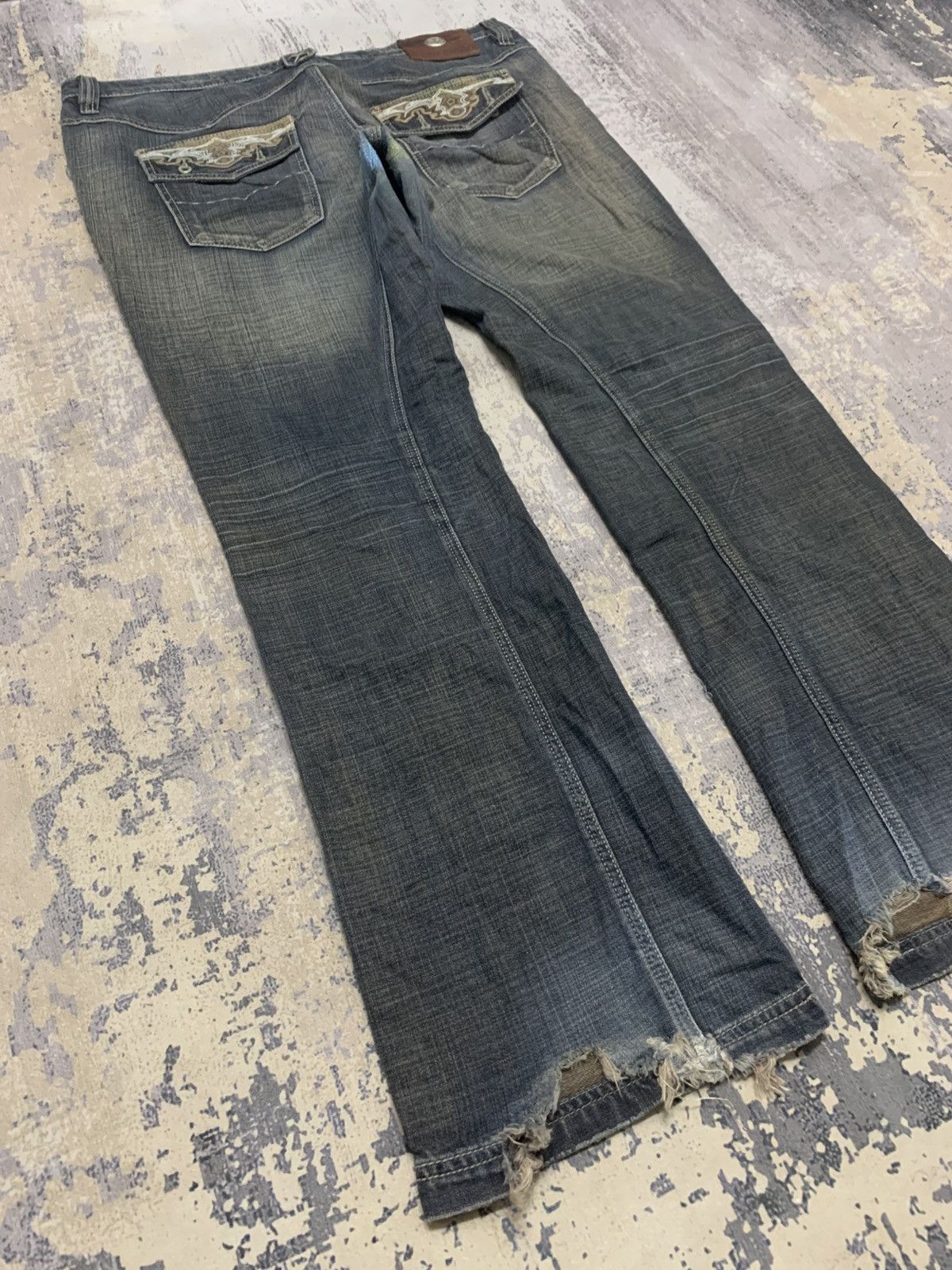 If Six Was Nine Vintage Antik Denim Ripped Mudwash Oversize Distress Denim Size US 41 - 11 Thumbnail
