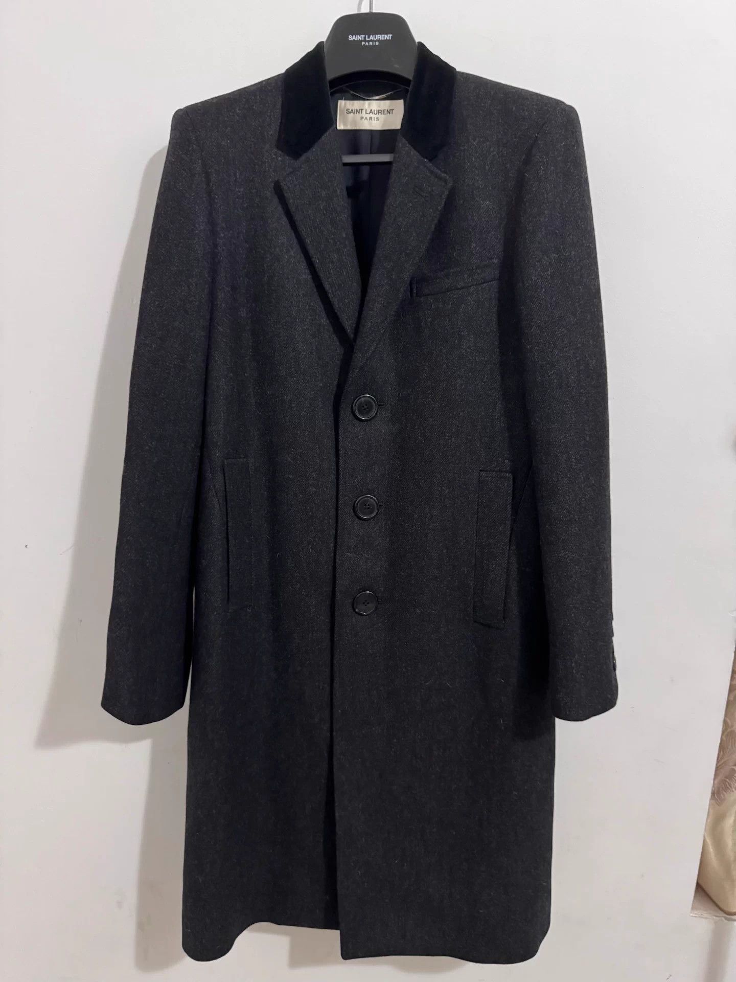 Saint Laurent Paris Saint Laurent SLP 14FW Wool Velvet Lapel 3-Button Coat 48 Size US M / EU 48-50 / 2 - 1 Thumbnail