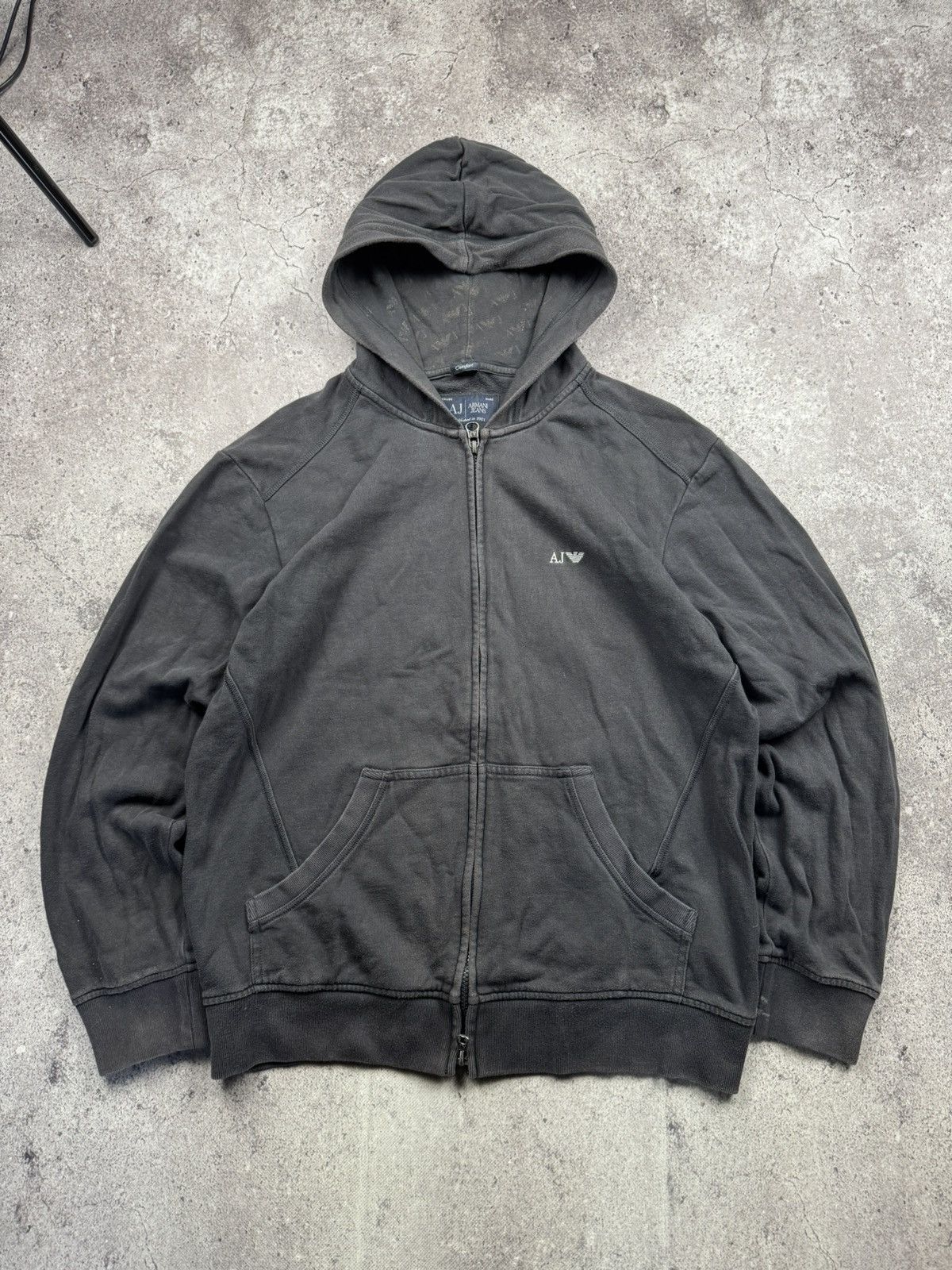 Armani Vintage Armani Jeans Y2K Faded Zip Hoodie Avant Garde Japan Size US L / EU 52-54 / 3 - 1 Thumbnail