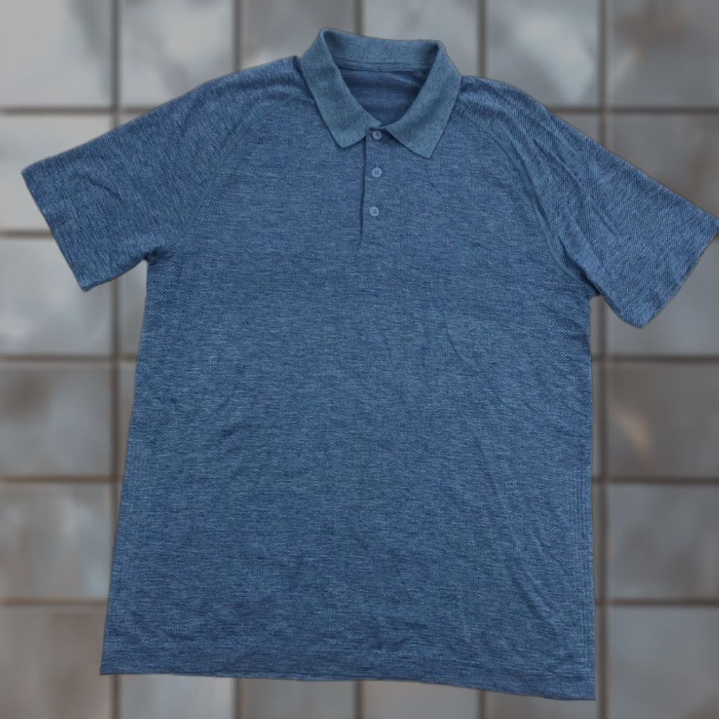 Lululemon Lululemon Polo Shirt Men's M Blue Heather Short Sleeve Size US M / EU 48-50 / 2 - 1 Thumbnail