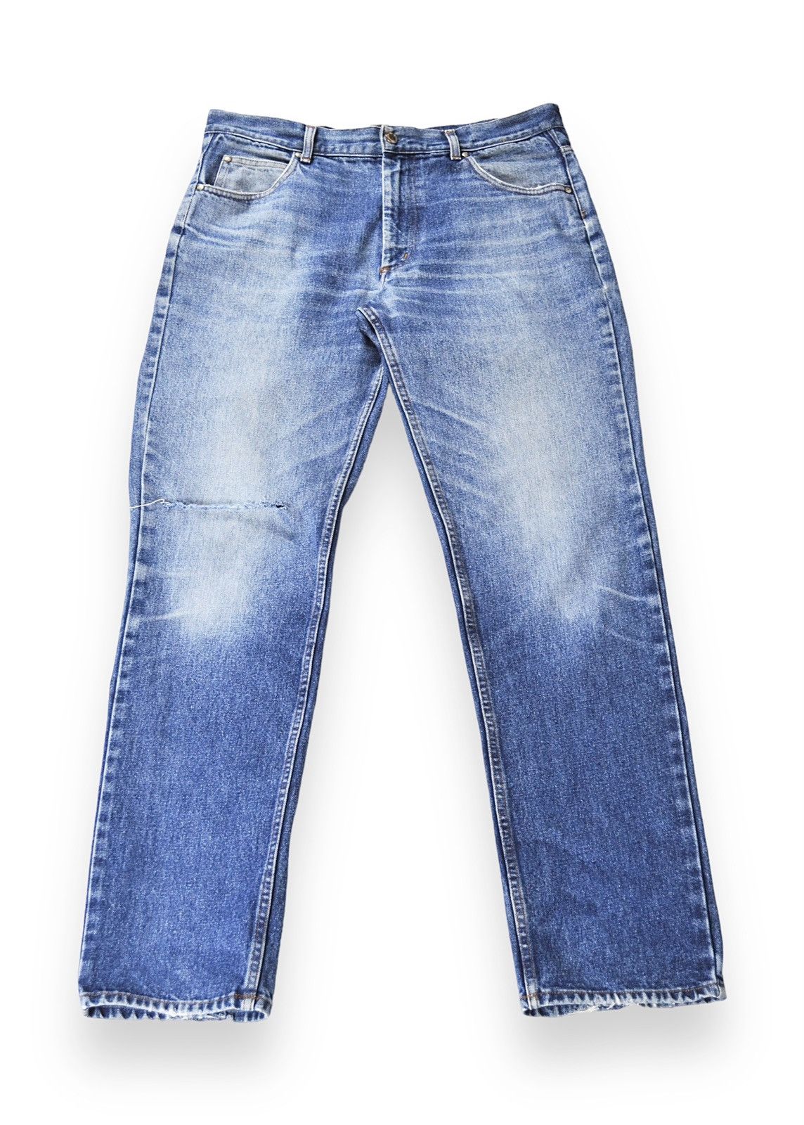 Valentino 90s Vintage Valentino Straight Distressed Blue Jeans Denim Size US 36 / EU 52 - 3 Thumbnail