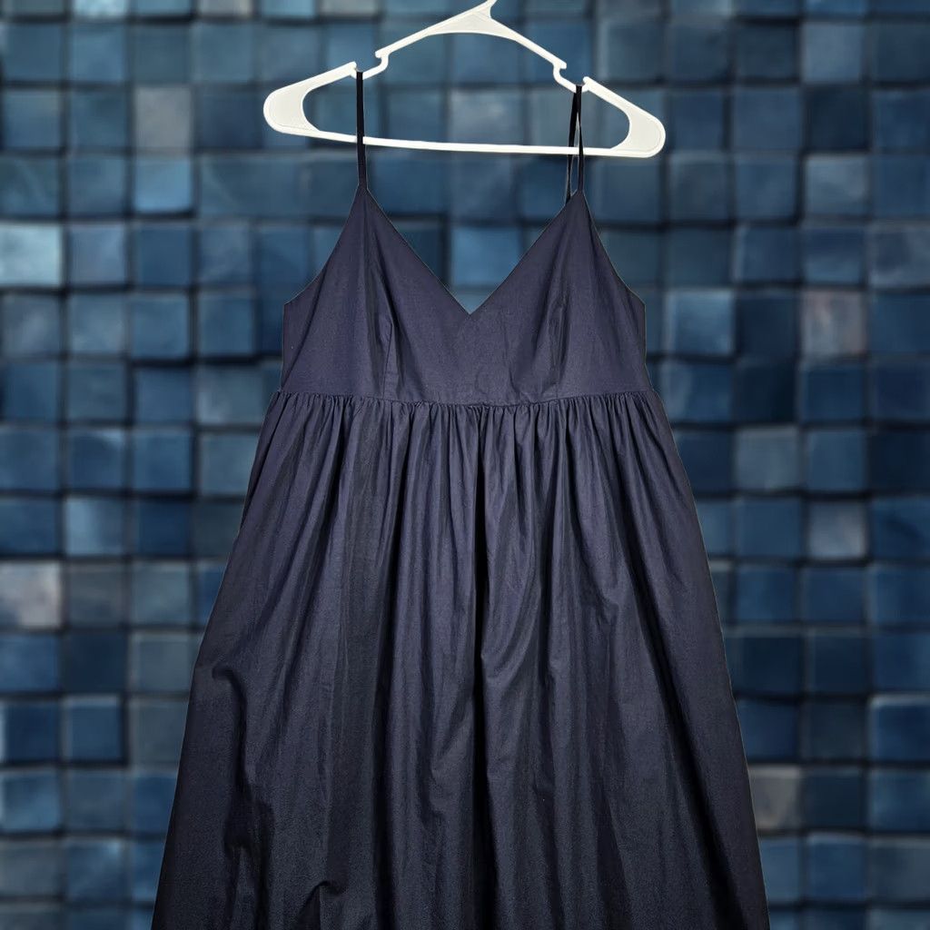 Quince Quince Women's Navy Blue Organic Cotton Sleeveless Maxi Dress S NEW Size S / US 4 / IT 40 - 1 Thumbnail