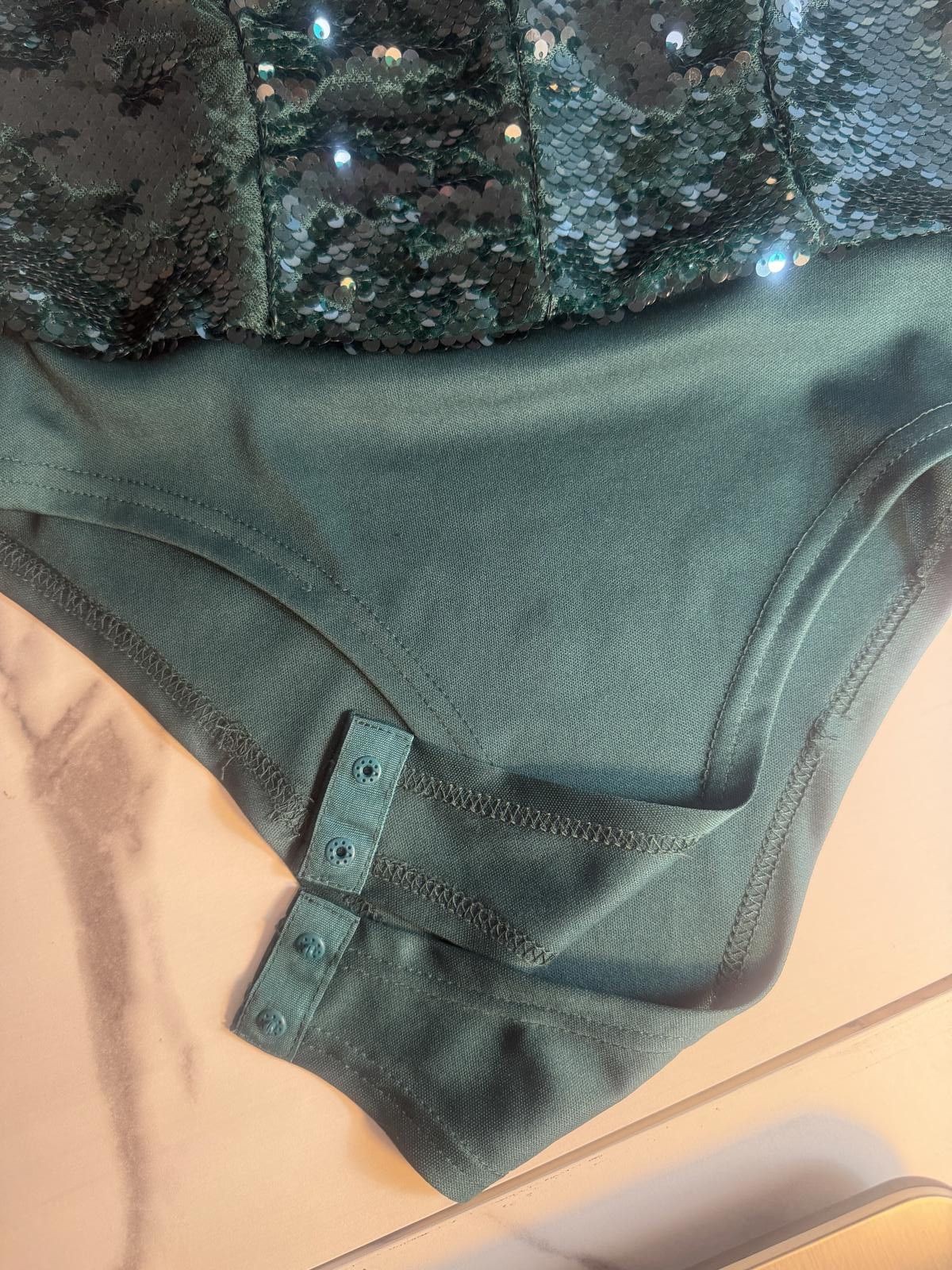 Other Zara Emerald Green Sequin bodysuit Coachella 2026 cod.1396 Size S / US 4 / IT 40 - 3 Thumbnail