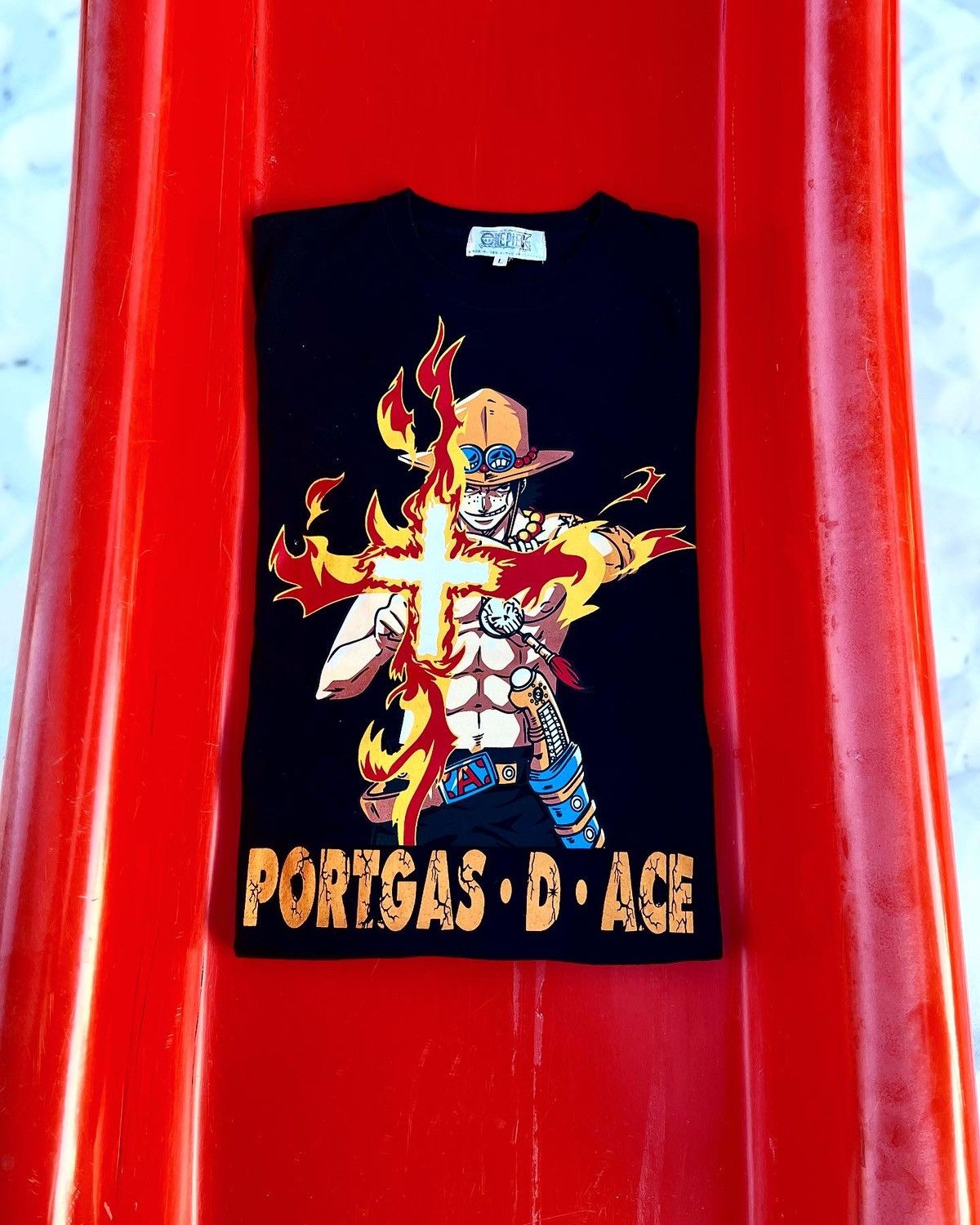 Anime One Piece “Fire Fist Ace” Solo Tee Size US L / EU 52-54 / 3 - 7 Thumbnail