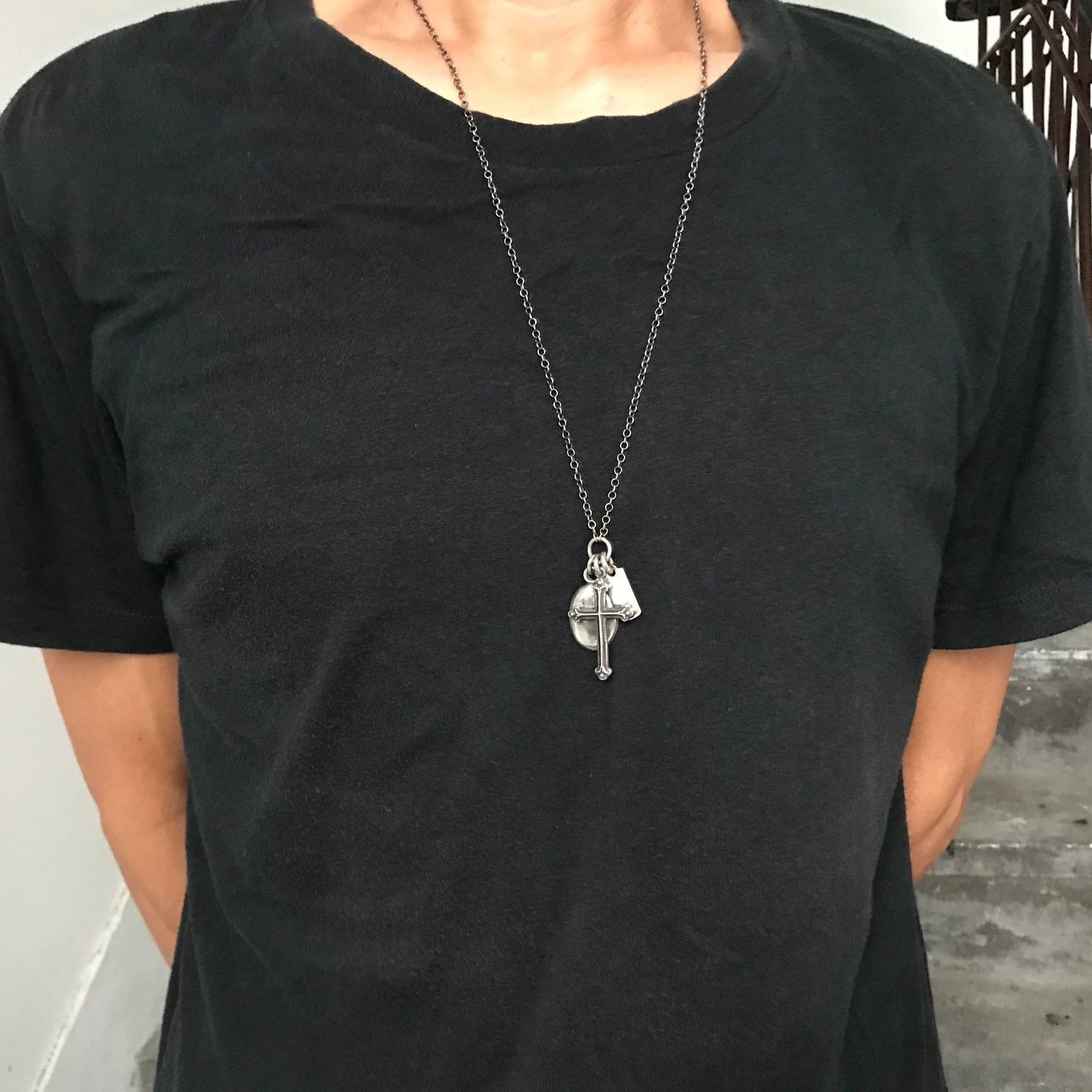 Werkstatt Munchen Werkstatt Munchen Large Cross Gothic Silver Necklace 70 Size ONE SIZE - 3 Thumbnail