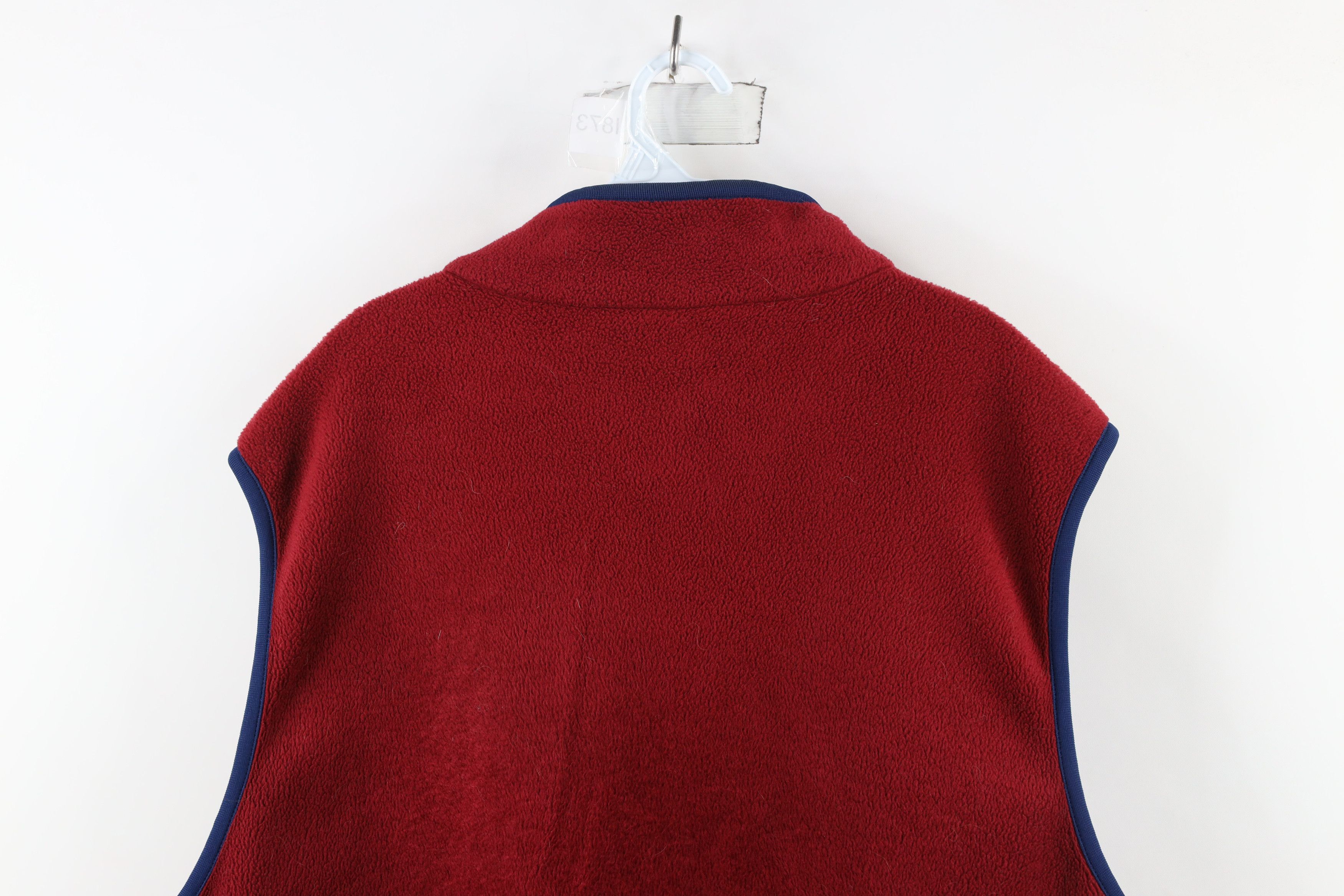 Lands' End × Vintage Vintage 90s Lands End Blank Full Zip Fleece Vest Jacket Red Size US XL / EU 56 / 4 - 10 Thumbnail