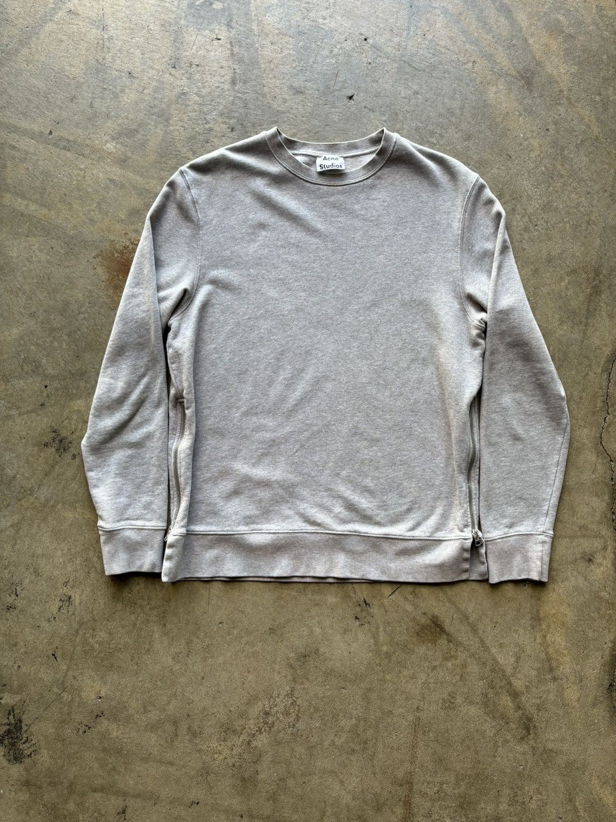 image of Acne Studios Flinton Crewneck Sweater Size Medium in Grey, Men's