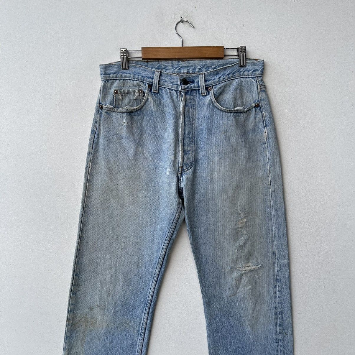 Levi's Thrashed Vintage 80s Levi’s 501 Denim Jeans Size US 32 / EU 48 - 3 Thumbnail