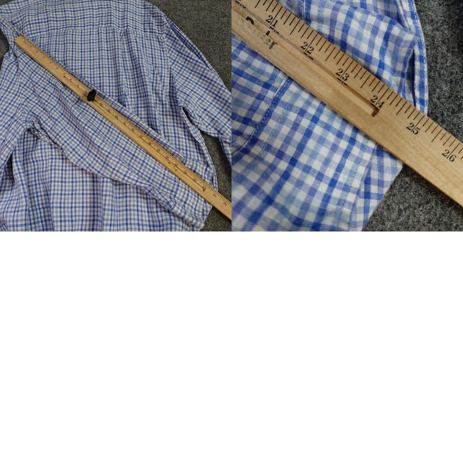 Vintage Rochester Shirt 3XL Blue Linen Plaid Button-Up Long Sleeve Collared Men's Shirt Size US XXL / EU 58 / 5 - 8 Thumbnail