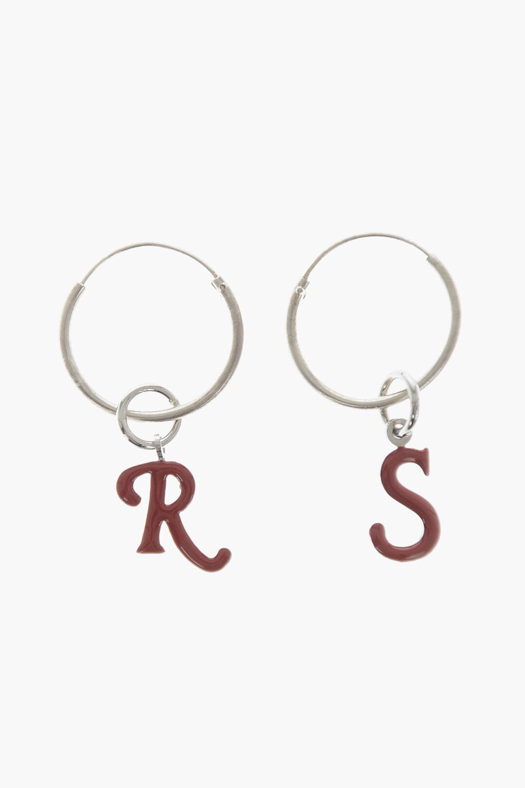 Raf Simons Metal Hoop Earrings with Monogram Size ONE SIZE - 1 Thumbnail