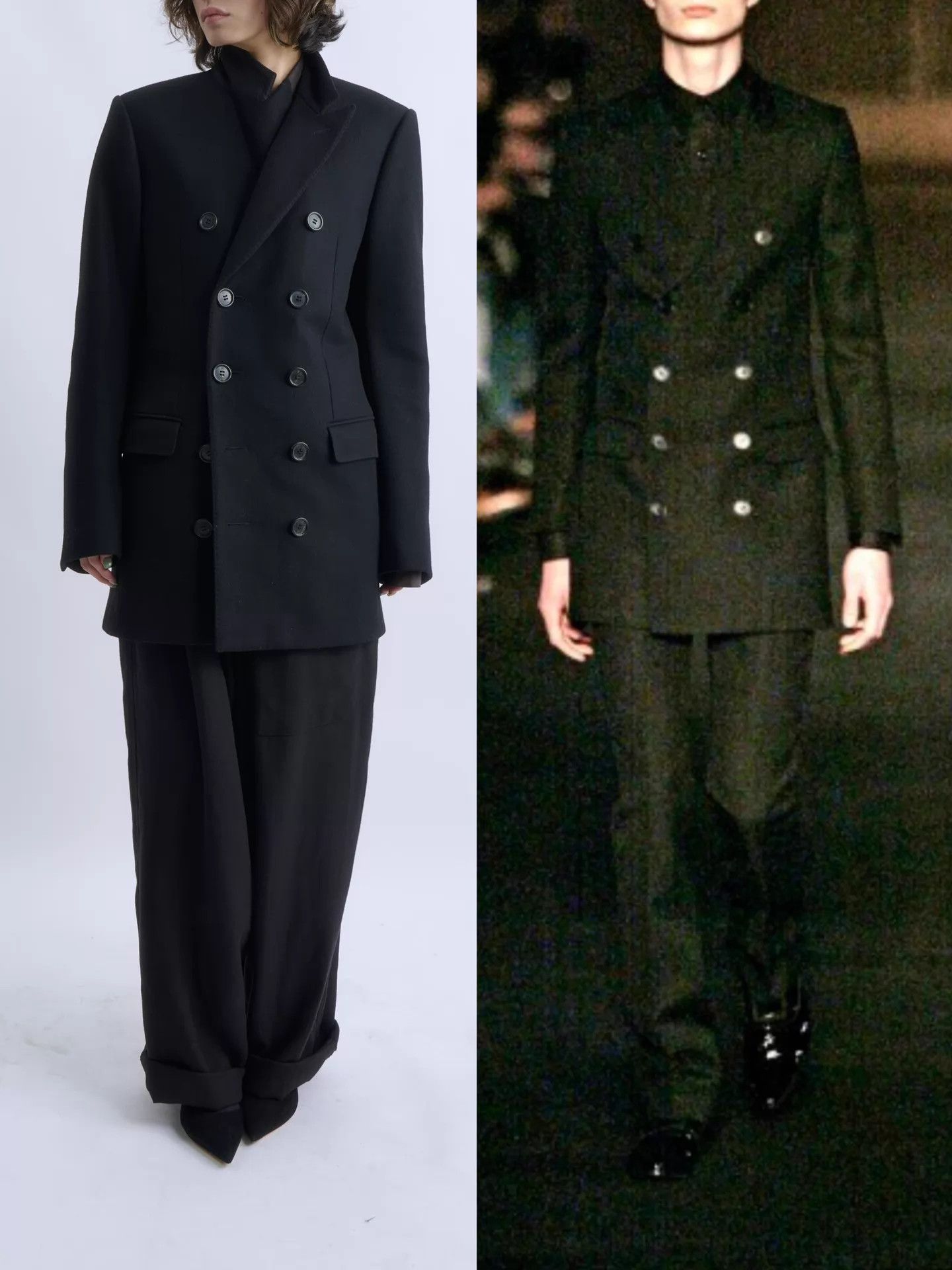 Dior DIOR HOMME 2006AW Double-Breasted Black Long Suit Size 46R - 1 Thumbnail