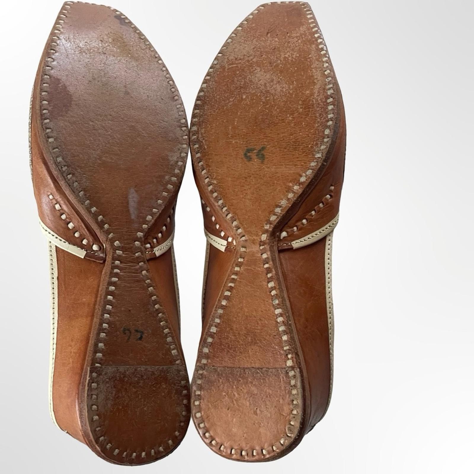 Handmade Handmade in Morocco Elegant Brown and Cream Women's shoes Size US 9 / IT 39 - 6 Thumbnail