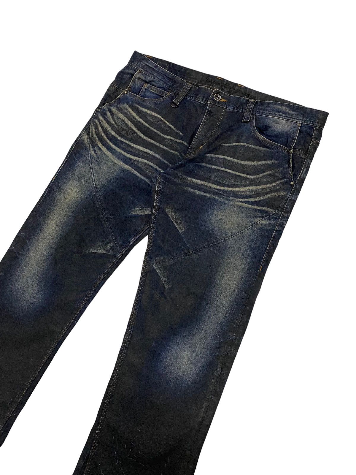 If Six Was Nine × Le Grande Bleu (L.G.B.) × Nicole Club Nicole Club Jean Big Size Double Pocket Art Mud Washed Wax Size US 38 / EU 54 - 4 Thumbnail