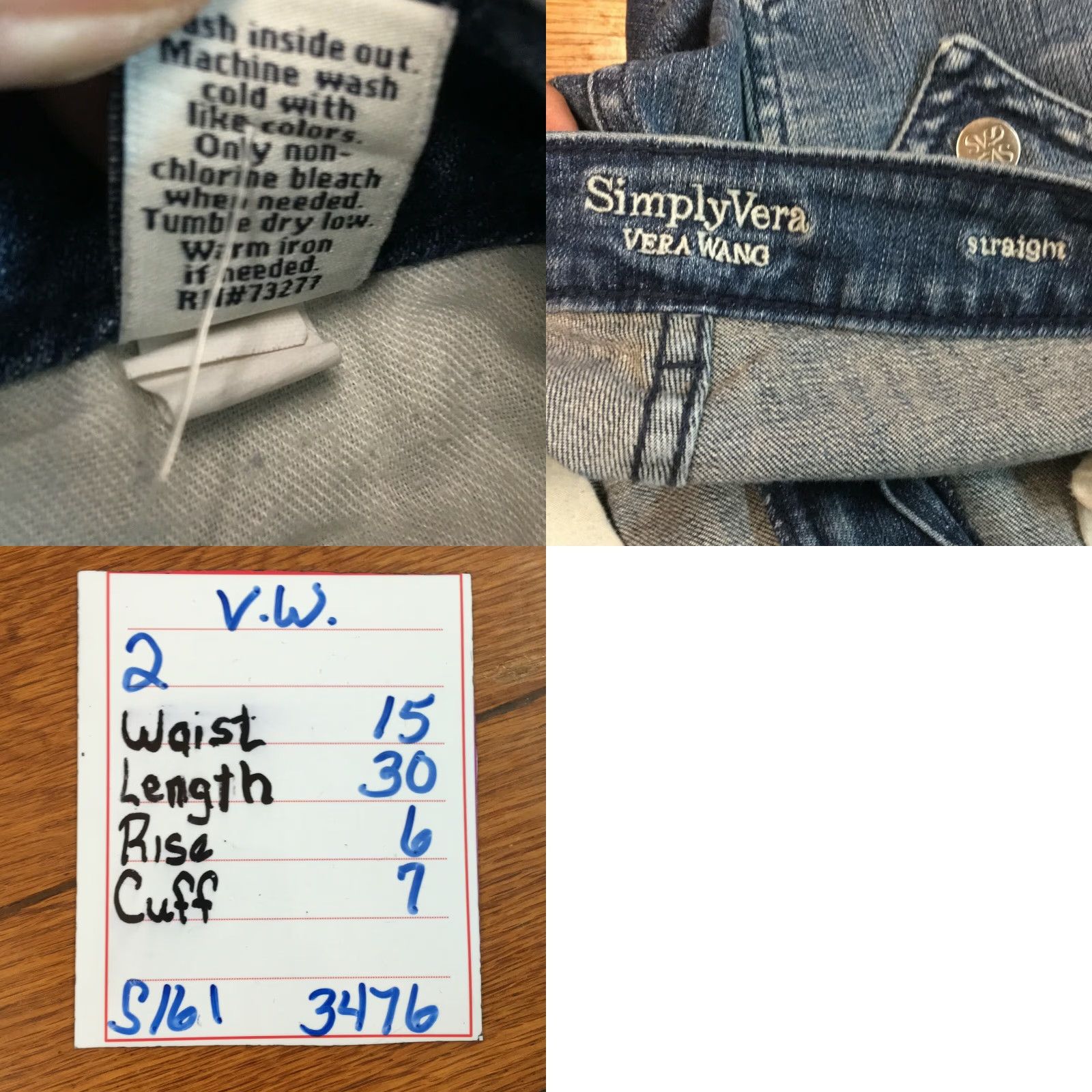 Vintage Simply Vera Vera Wang Womens Casual Regular Straight Denim Blue Jeans Size 2 Size 26" / US 2 / IT 38 - 8 Thumbnail