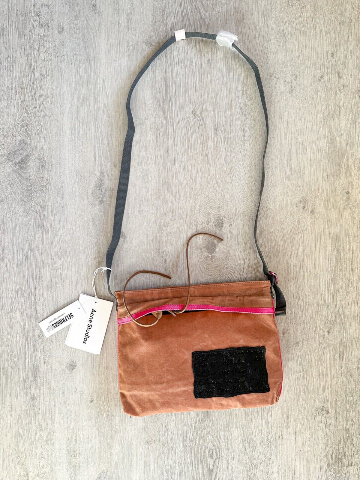 Acne Studios ACNE STUDIOS Andemer Orange Patch Waxed Cross Body Bag Size ONE SIZE - 1 Thumbnail