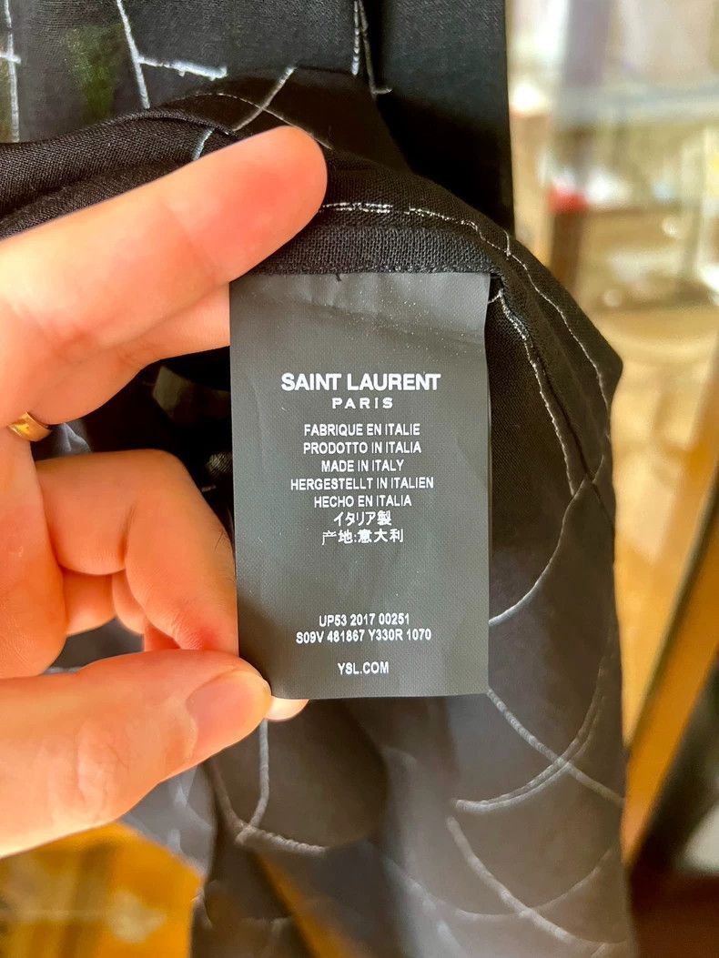 Saint Laurent Paris saint laurent black geometric pattern shirt-2507 Size US S / EU 44-46 / 1 - 5 Thumbnail